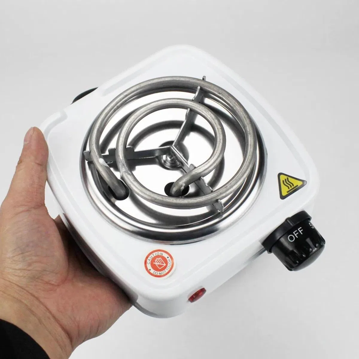 KROWN - Hornillo Eléctrico Portátil de 500W, Encendedor de Carbón para Cachimba o Shisha, Antiadherente Esmaltado de Acero Inoxidable