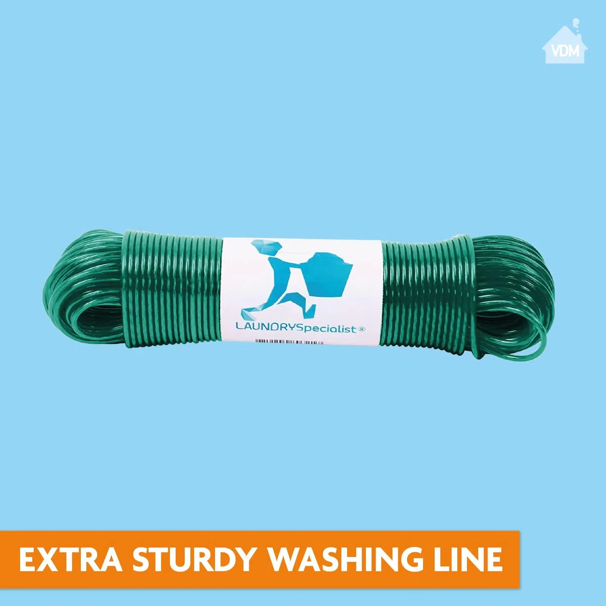 Tendedero 50 Metros con Alma de Acero - Hecho EN Holanda - Resistente a la Intemperie y Extra Largo - tendedero Antideslizante para casa y Camping - Extra Fuerte LaundrySpecialist