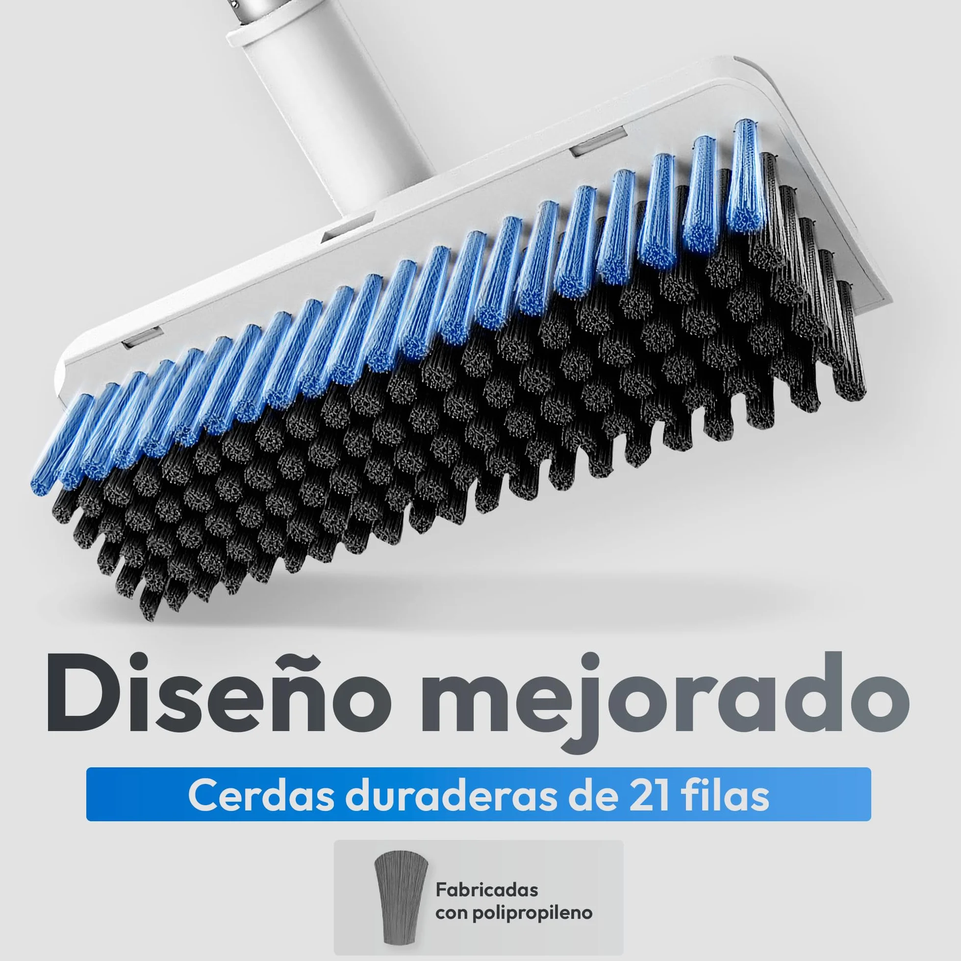 JUPPLIES Escoba y Recogedor Plegable 3 en 1 con Cepillo Extraíble y Limpiacristales Oculto - Mango Telescópico de 126 cm y Rotación de 180º - Limpieza del Hogar Oficina