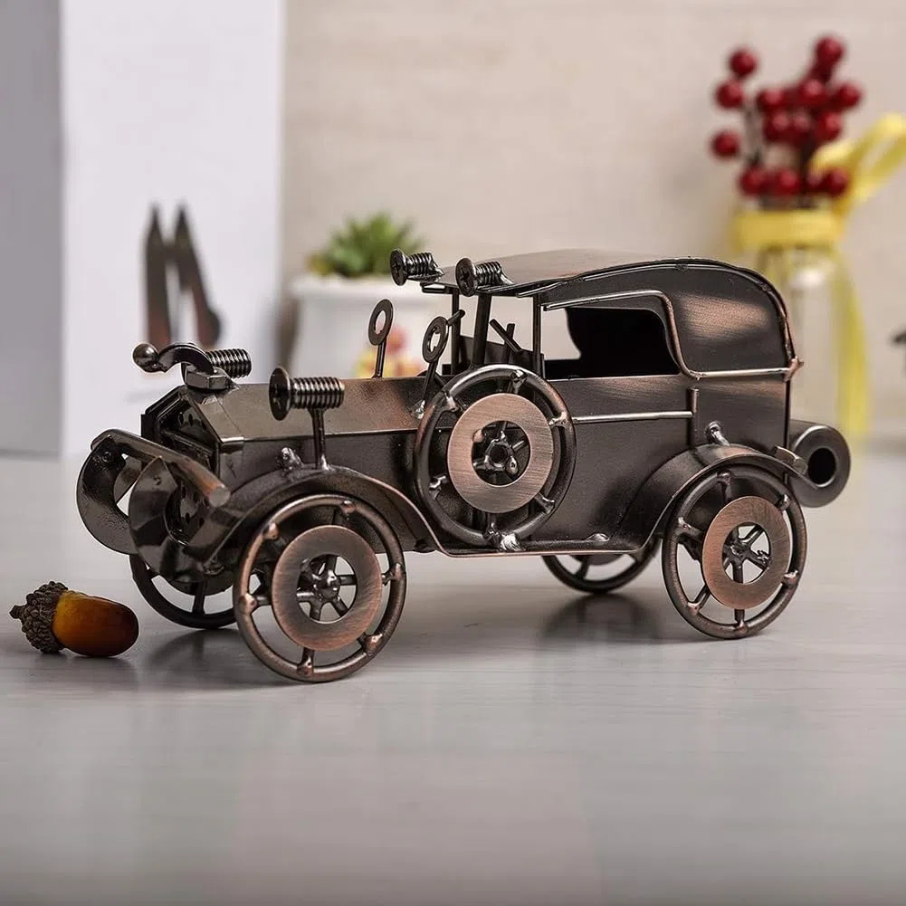 Modelo de Coche Antiguo de Metal, Colecciones Artesanales, VehíCulo Coleccionable para Bar O DecoracióN del Hogar, Gran Regalo