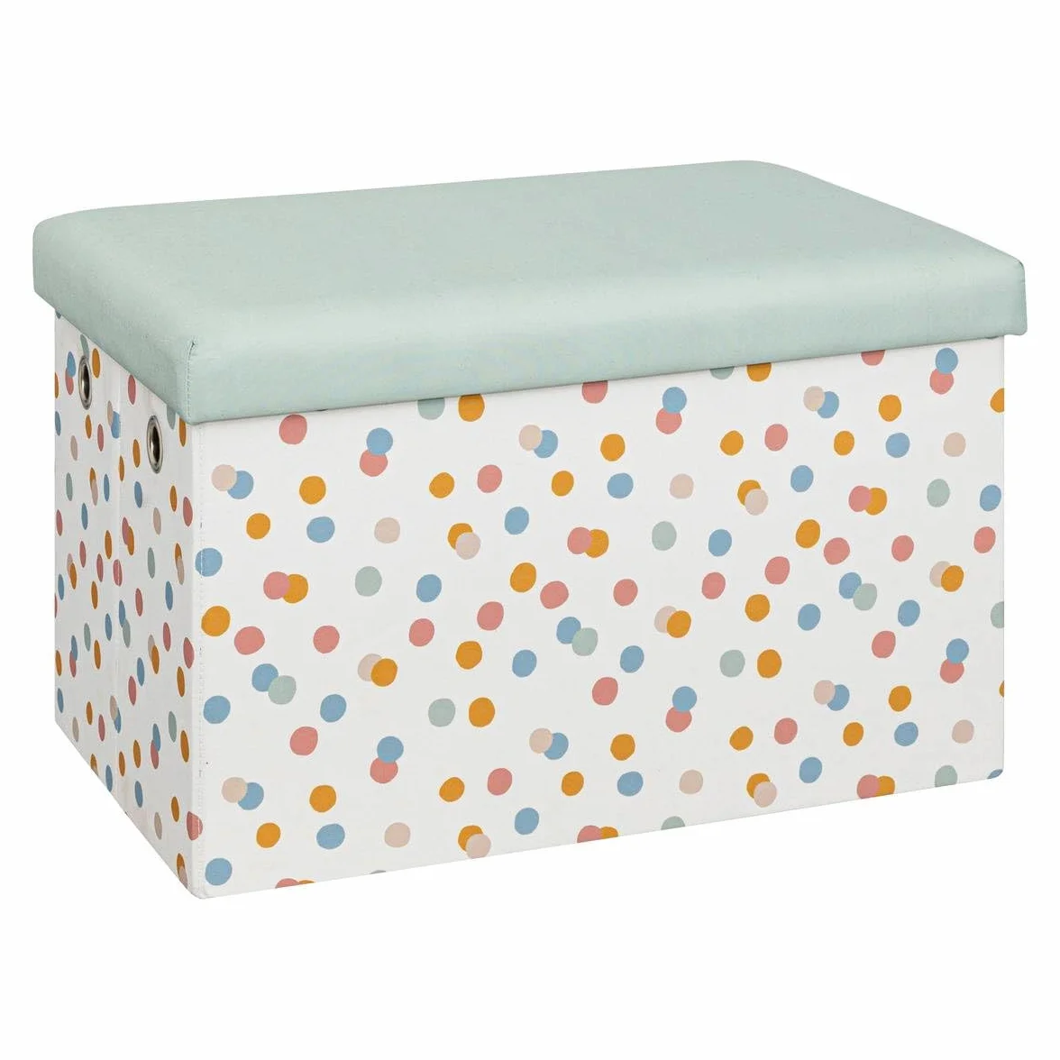 Puf plegable de almacenamiento Enio azul 57x36cm
