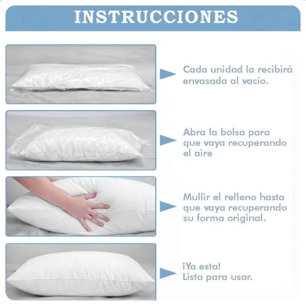 JVR | 2 Rellenos de cojin 50x60 para Cojines Decorativos de sofá y Cama – Pack 2 Rellenos cojin Tamaño 50x60 Suaves y mullidos para renovar Fundas de cojín y Dar más Confort
