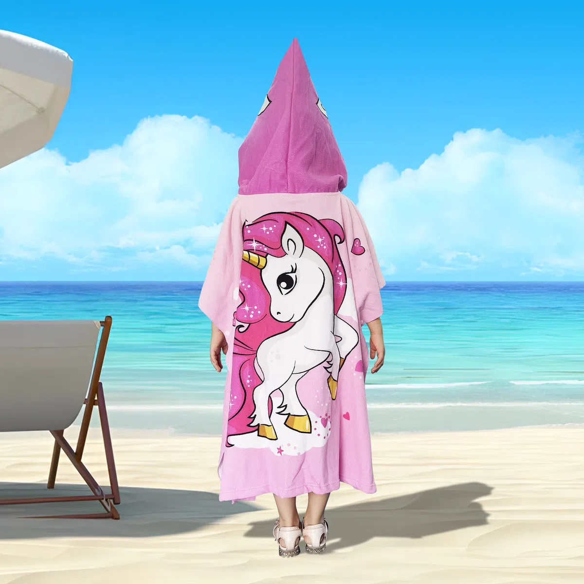 Toalla de Baño con Capucha de Niños, Toalla de Playa de Microfibra Poncho Toalla Ultra Suave y Extra Grande para niñas y niños de 6 a 14 Años