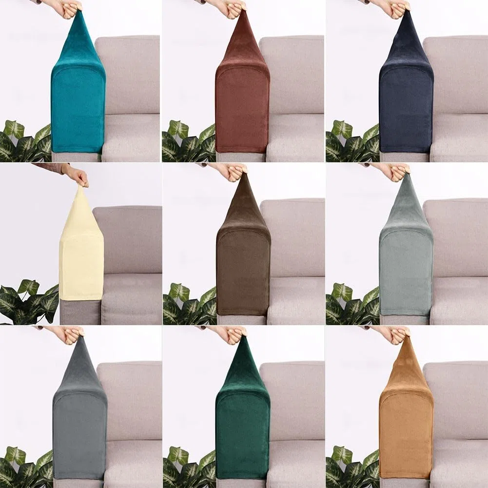 Funda elástica para reposabrazo de sofá, paquete de 2 fundas extraíbles (color gris poco profundo)
