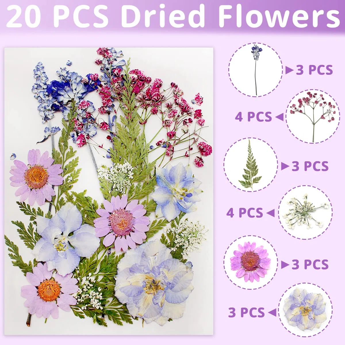54 flores y hojas secas prensadas naturales secas verdes con pinzas para velas, resina, joyas, jabón, clavos, colgante, funda para teléfono móvil, manualidades, flores
