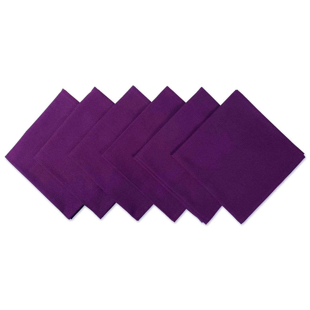 DII - Colección de juego de servilletas lisas (6 unidades, 50,8 x 50,8 cm), color berenjena
