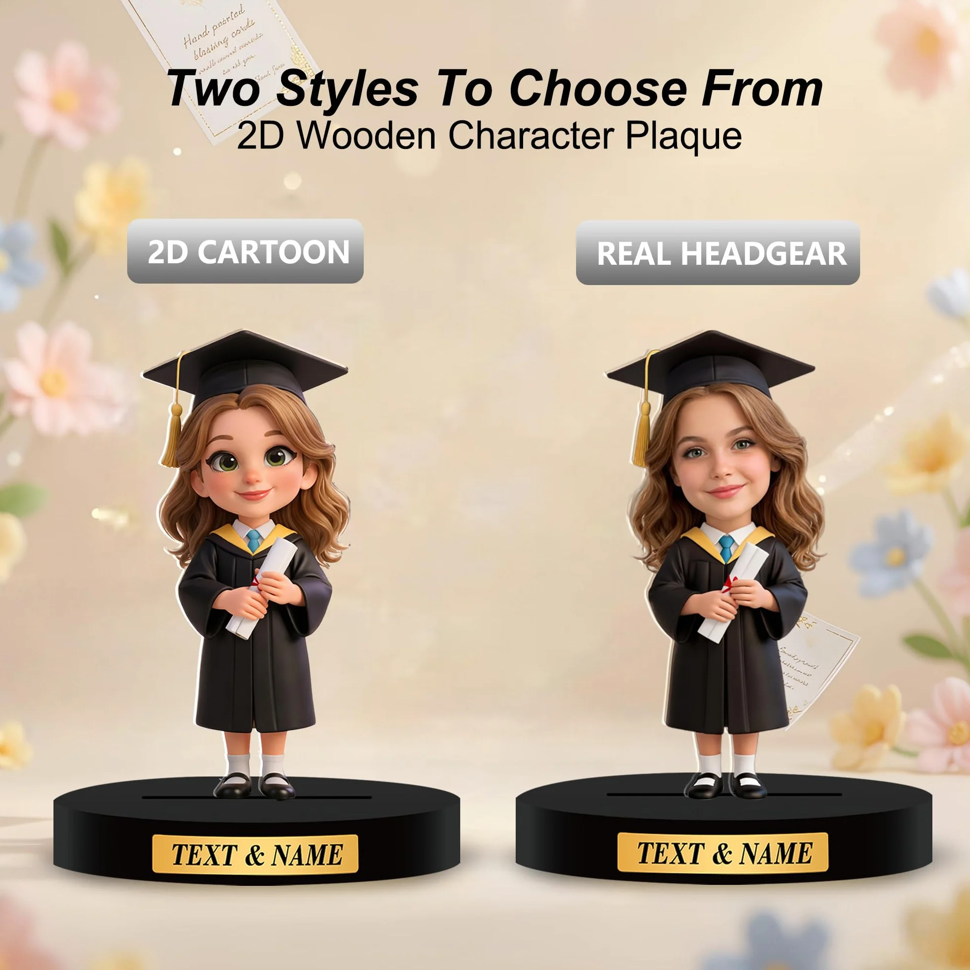 Figuras Graduación Personalizadas a Partir de Fotos, Regalo de Graduación, Decoraciones Escritorio Acrílicas 2D