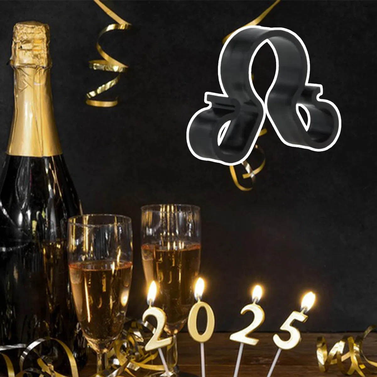 Bengala para botella de champán, multifuncional, clips de bengala para velas, bodas, cumpleaños, celebraciones, ceremonias, clubes, hogar, cocina