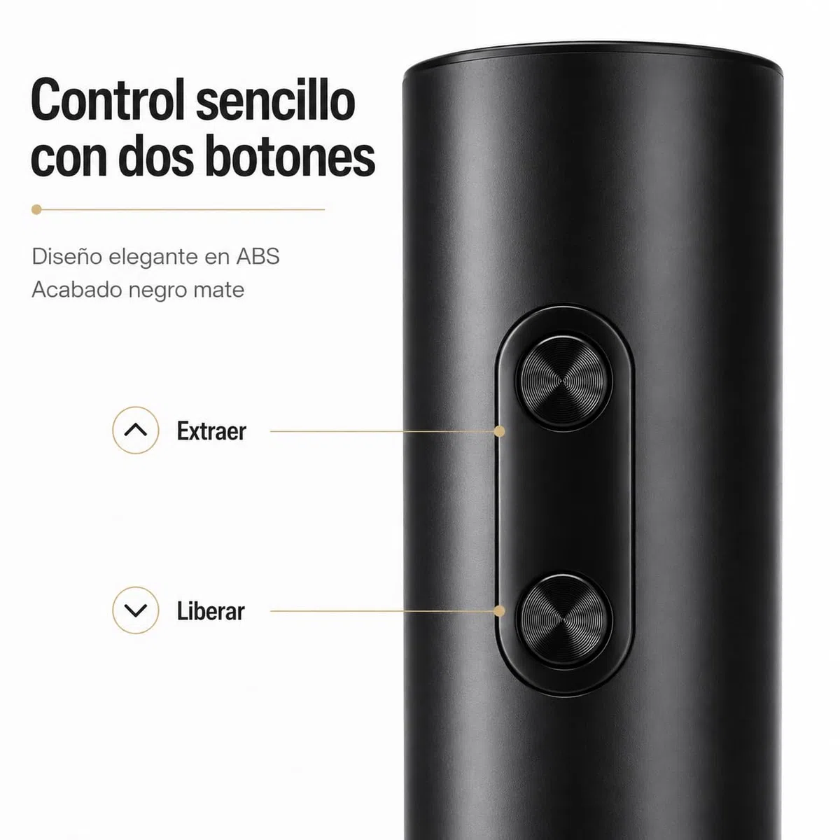 Sacacorchos Eléctrico a Pilas 5 en 1, Abrebotellas de Vino Automático con Cortacápsulas, Vertedor, Tapón al Vacío y Base, para Botellas de Corcho Natural y Sintético, Negro