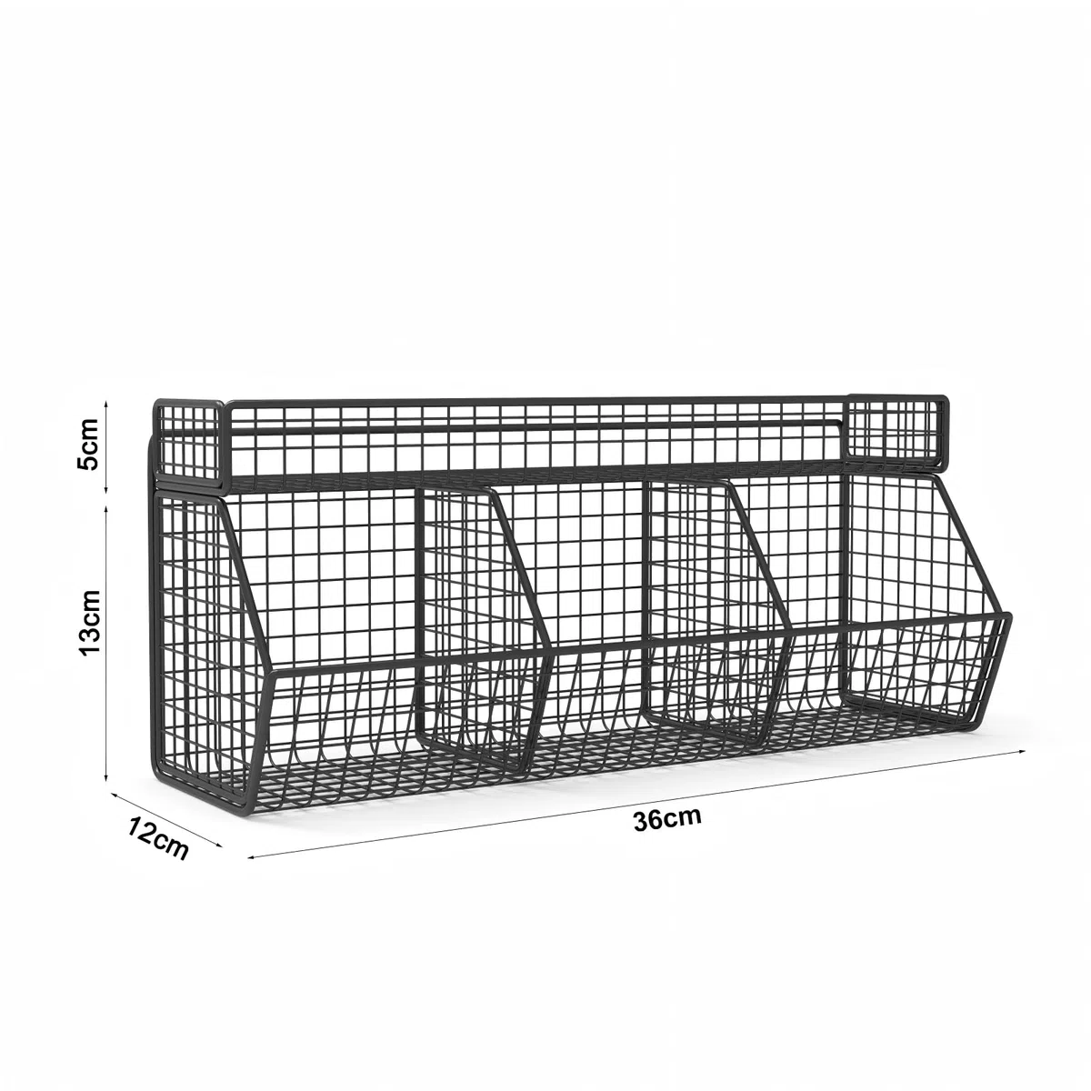 Cestas de almacenamiento de cocina colgantes para pared, cesta de frutas colgante, estante de encimera de cocina de 3 rejillas, cestas de almacenamiento montadas en la pared para verduras