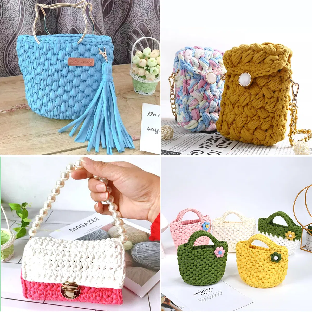 Uiopa Trapillo para Crochet, 200g/60m Hilo Crochet de Camiseta, Hilo Grueso Trapillo para DIY y Tejido, Bolso de Mano, Manualidades, Decoración Hogareña (Naranja)