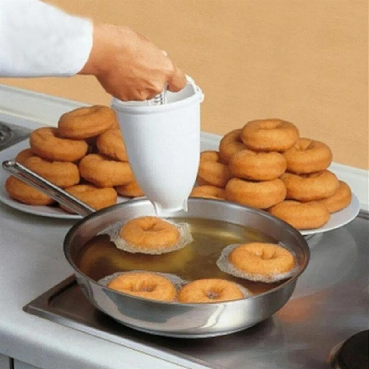 Squeeze Donut Maker Model - Molde de donutt Machine | Donut Maker | Food Grade Abs Pancake and Masa | Depositor Hizo un dispensador de gofres para hacer pasteles de cocina