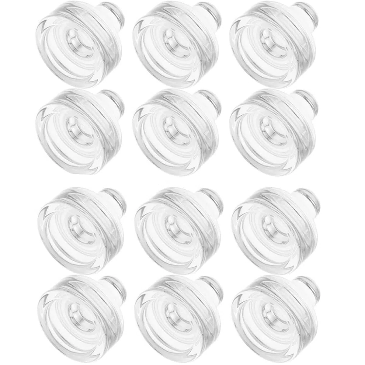 12 Piezas Tapones para Botellas de Vino de Silicona, Tapón de Cristal con Sello de Silicona Hermético, Protector de Vino Hermético para Cumpleaños, Bodas, Fiestas, Regalos, Transparente