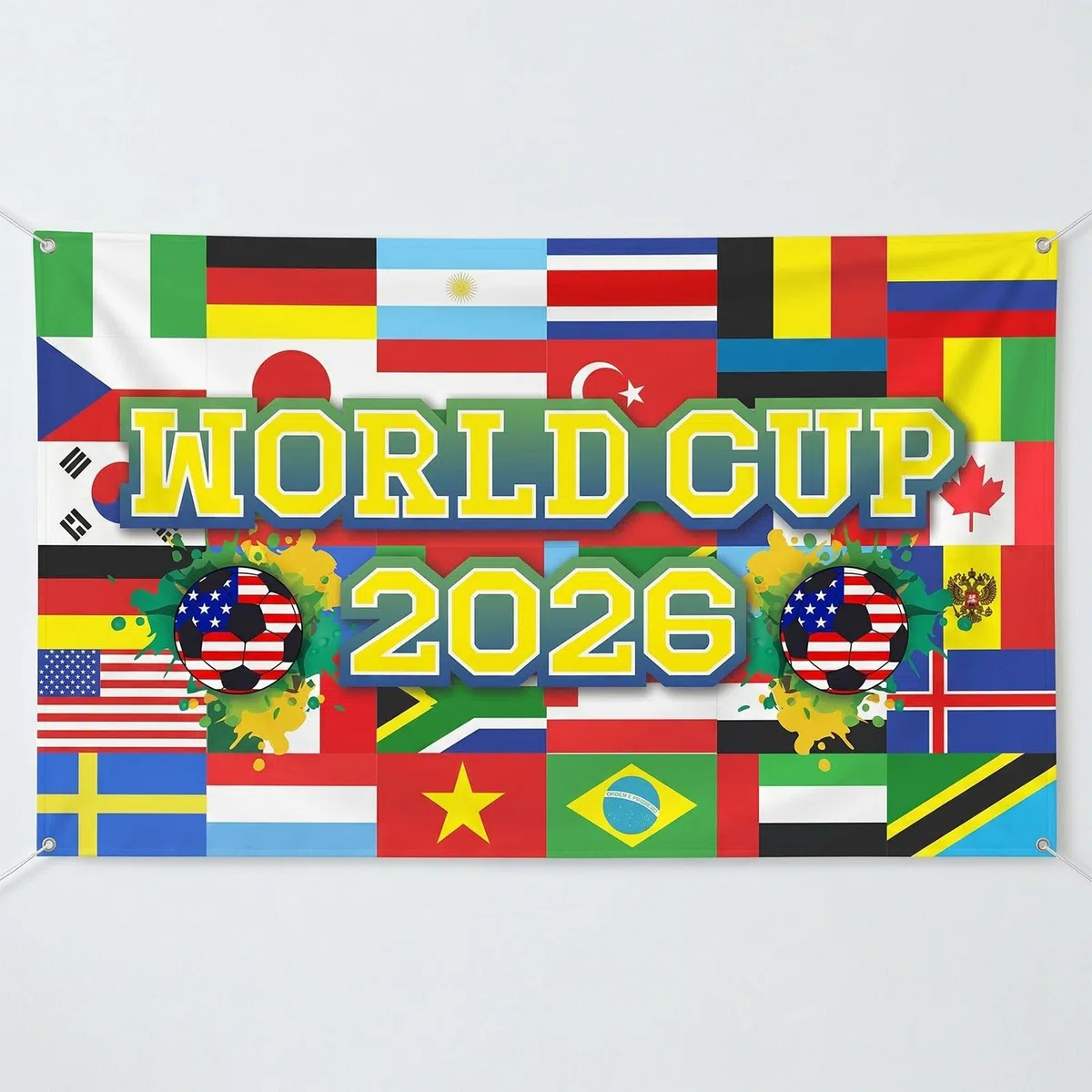 Copa Mundial de Fútbol Fondo 180 x 110 cm 2026 Decoración de Fiesta de Fútbol para Copa del Mundo Copa de la Copa de la Copa del Mundo y Decoración de Eventos