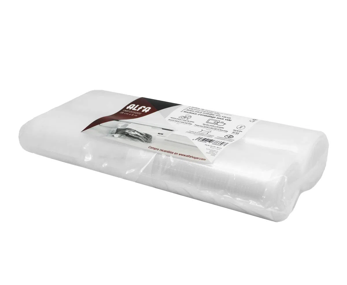Alfa 0MP2515000 - Pack de 2 rollos para envasado vacio, 28 cm x 6 m