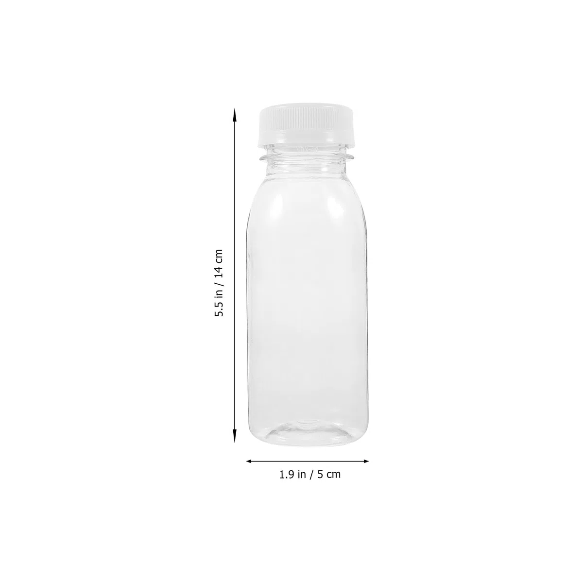 Housoutil Botellas de plástico para jugos de frutas, 200 ml, botellas de leche de plástico, 10 unidades, reutilizables vacías, contenedores transparentes para jugos, leche y otras bebidas