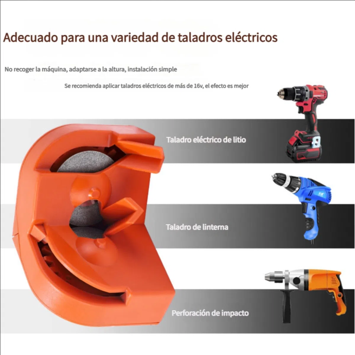 Afilador de Brocas Multiusos, Afilador Brocas Profesional Afilador Cuchillos para Taladro Eléctrico, Afilador de Brocas Portátil para Todas Las Brocas, Afilador Multifunción