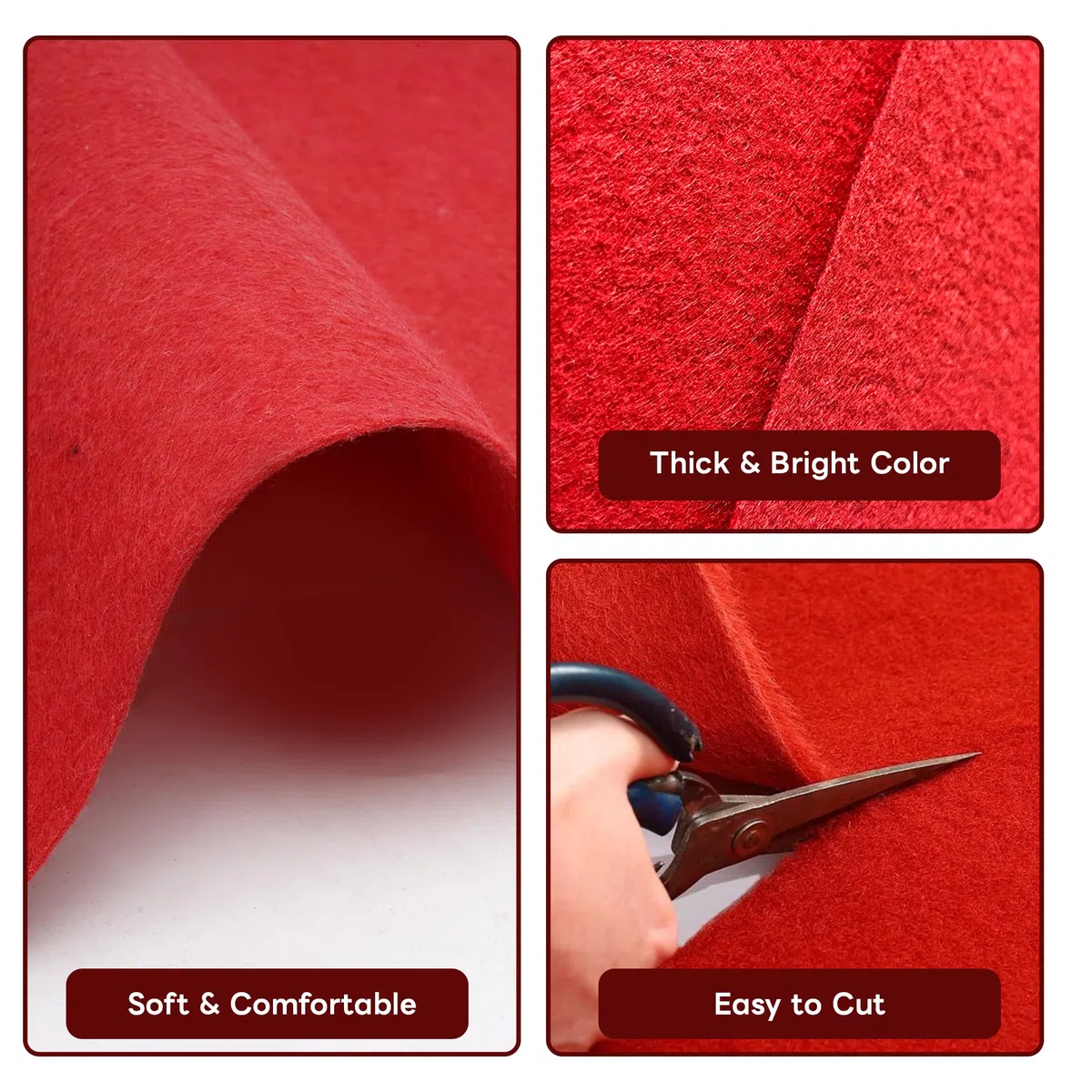 Alfombra roja para pasillo de boda, 1 x 10 m, antideslizante, alfombra roja para fiestas, 5,5 mm de grosor, alfombra roja VIP, alfombra para bodas, Navidad, bailes, pasillos, escaleras de