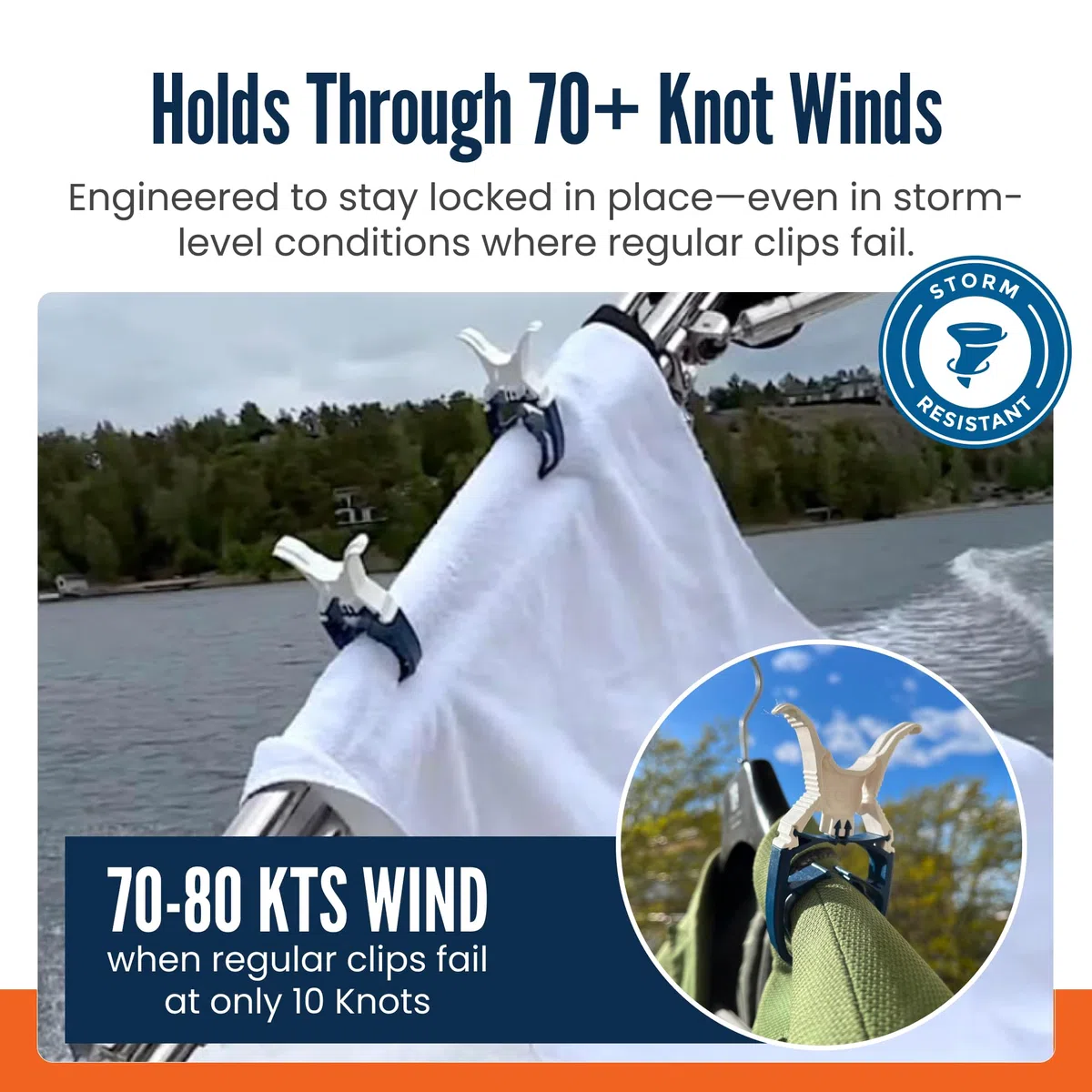Pinzas para Ropa a Prueba de tormentas con Seguro |Mantienen tu Ropa sujeta al tendedero | Ideales para Uso doméstico, Barcos, barandillas | Paquete de 6 Unidades Color Azul