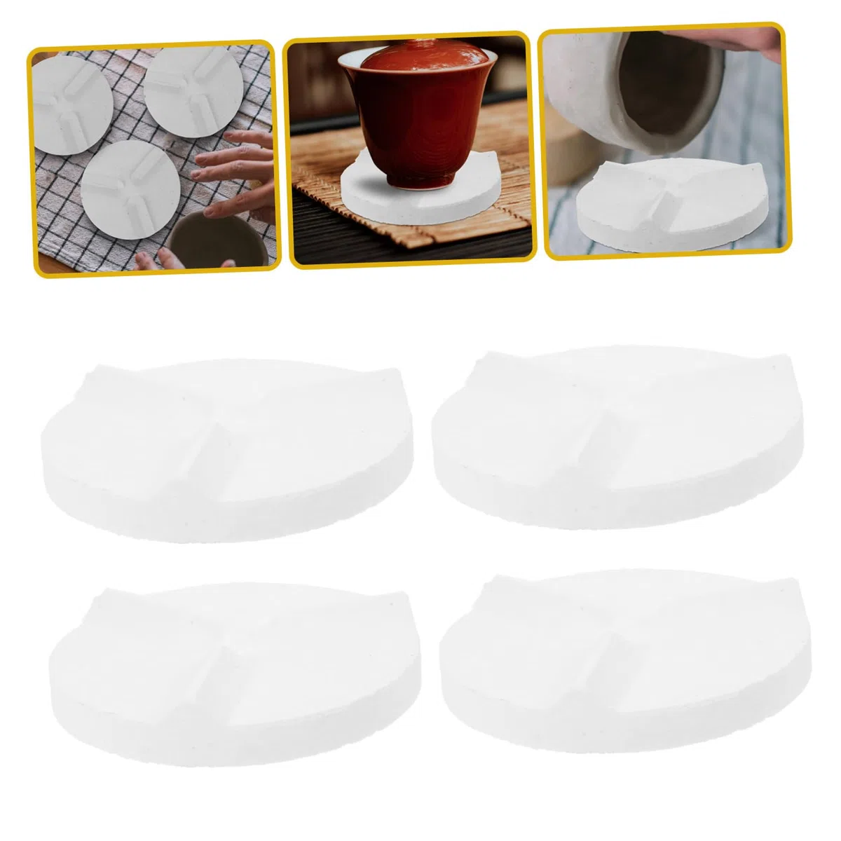 SEWACC Alfombrillas Refractarias Para Horno De Cerámica 4 Piezas 5,5 Cm Diámetro Soporte Resistente Herramientas Para Cocer Arcilla Uso Horno Eléctrico Manualidades