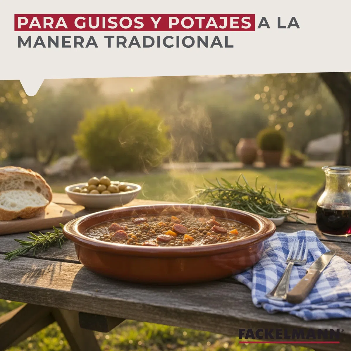 Fackelmann Cazuela de Barro Tradicional, Cazuela de Cerámica Rústica, Apta para Cocina de Gas y Eléctrica, Microondas y Horno, Color Natural, 36 cm Diámetro, Borde 7 cm, 1 ud.