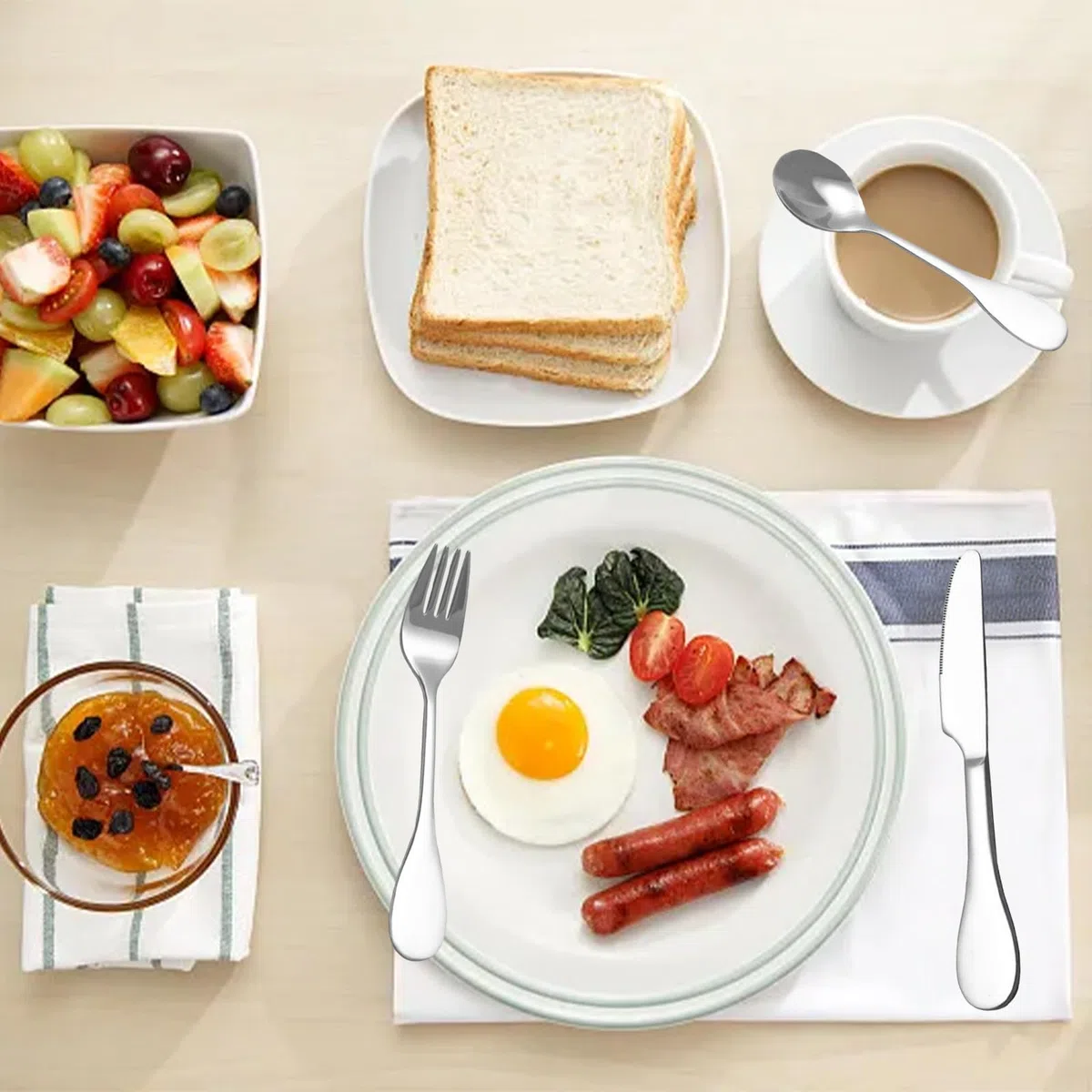 8 platos bariátricos para control de porciones, control de porciones de alimentación, cubiertos para pérdida de peso, cubiertos para servir, tenedores, cuchillos con bolsas de almacenamiento de tela