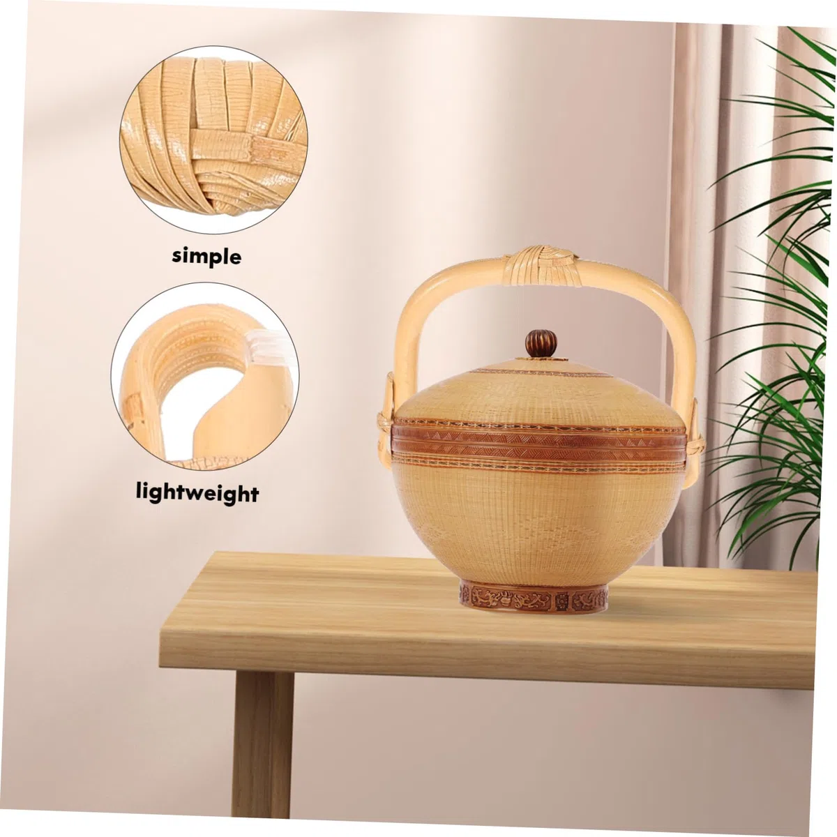 Mango de Repuesto para Tetera Diseño Trenzado de Ratán, Accesorio Resistente y Ergonómico para Reemplazo, Adecuado para Hervidor de Agua en Cocina