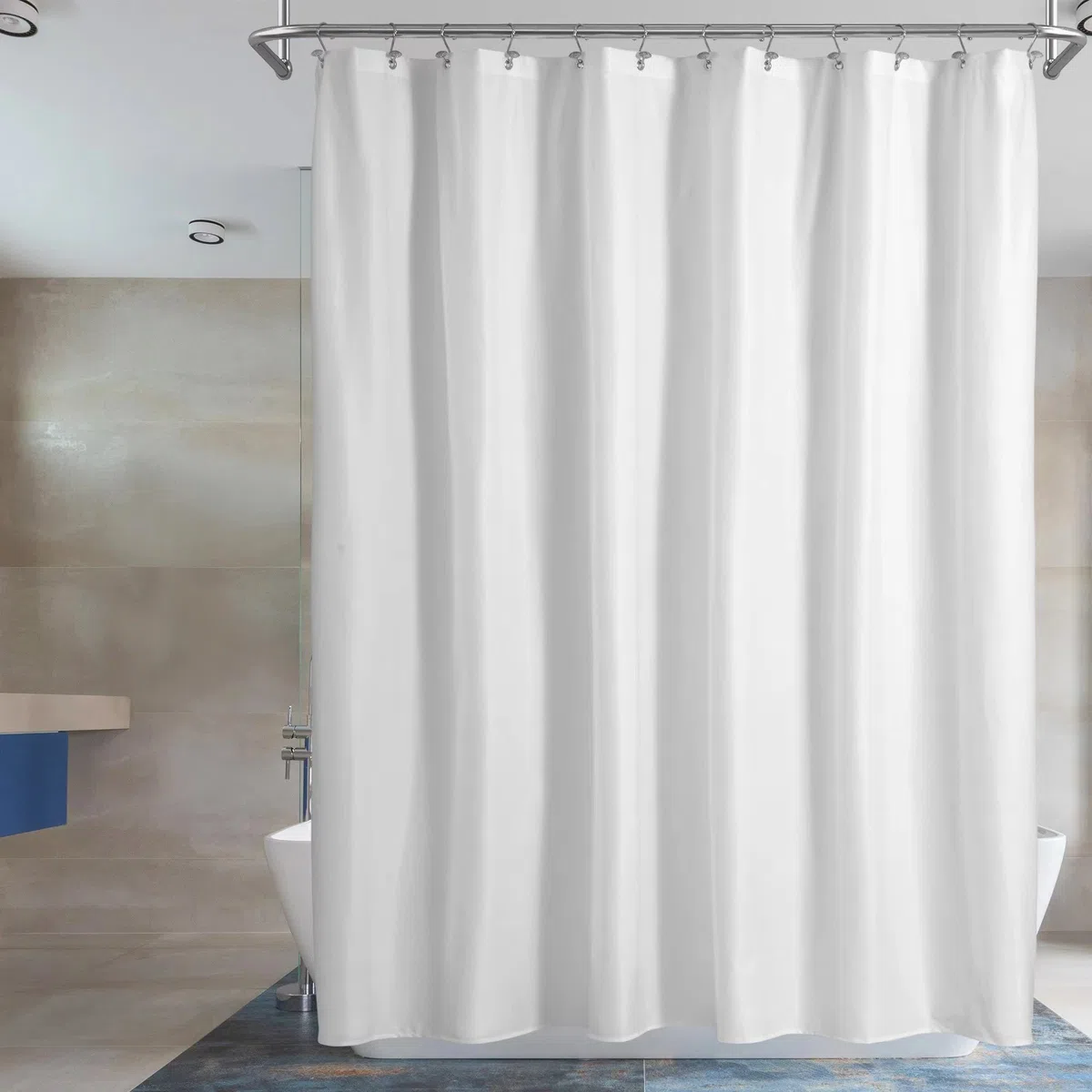 Barossa Design Cortina de Ducha de Tela Impermeable o Forro de Microfibra, paño Suave y Calidad de Hotel, Lavable a máquina, Forro de Cortina de Ducha Blanco para bañera, 72 x 72 Pulgadas