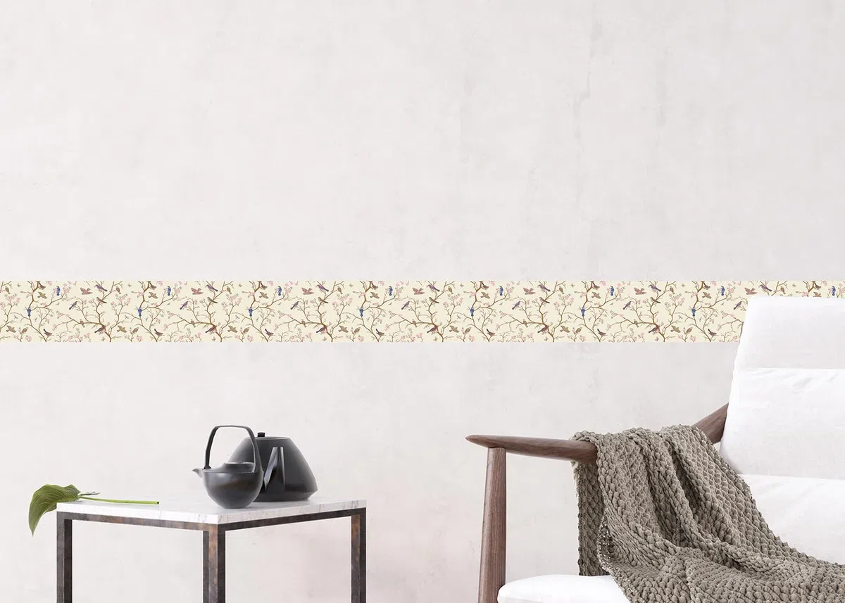 AG Design AWB 8414 - Cenefa autoadhesiva para decoración de paredes, muebles, papel pintado, revestimientos de paredes y puertas, multicolor, ancho 500 cm x alto 13,8 cm