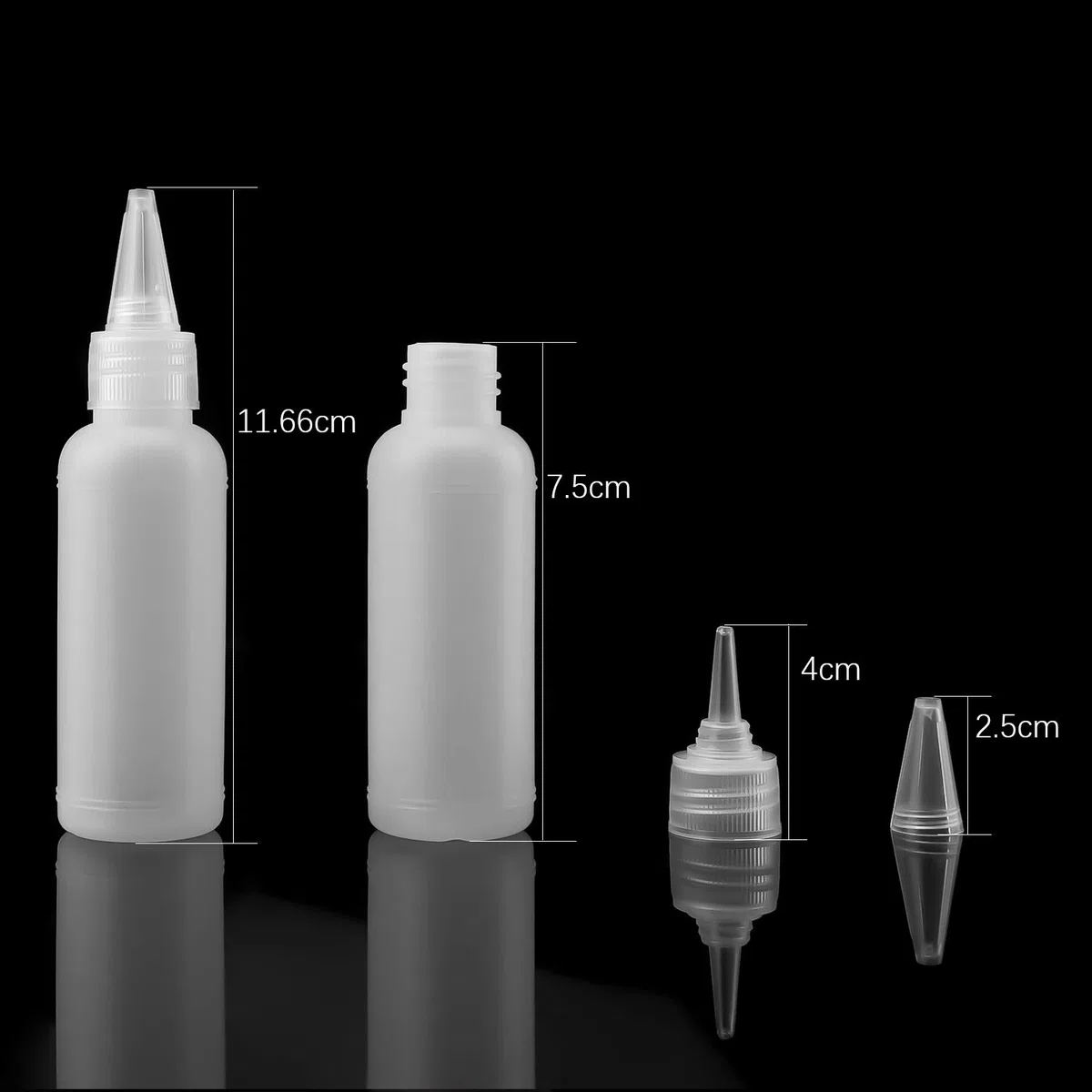LUTER 8 Piezas 2oz Botellas Pequeñas de Plástico Transparente Mini Botella Vacía para Pintura, Bricolaje, Arte, Líquidos, Loción, Artesanía, Pegamento, Viaje en Avión