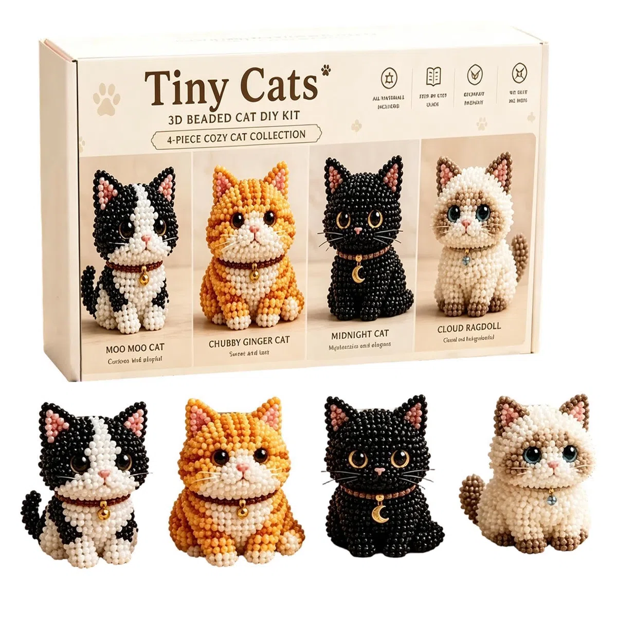 Genérico Kit Para Hacer Animales Con Cuentas,3D Divertidos Y Con Instrucciones | Kit hecho a mano de animales con cuentas,Para Los Principiantes, Profesionales Y Entusiastas De Las Manualidades