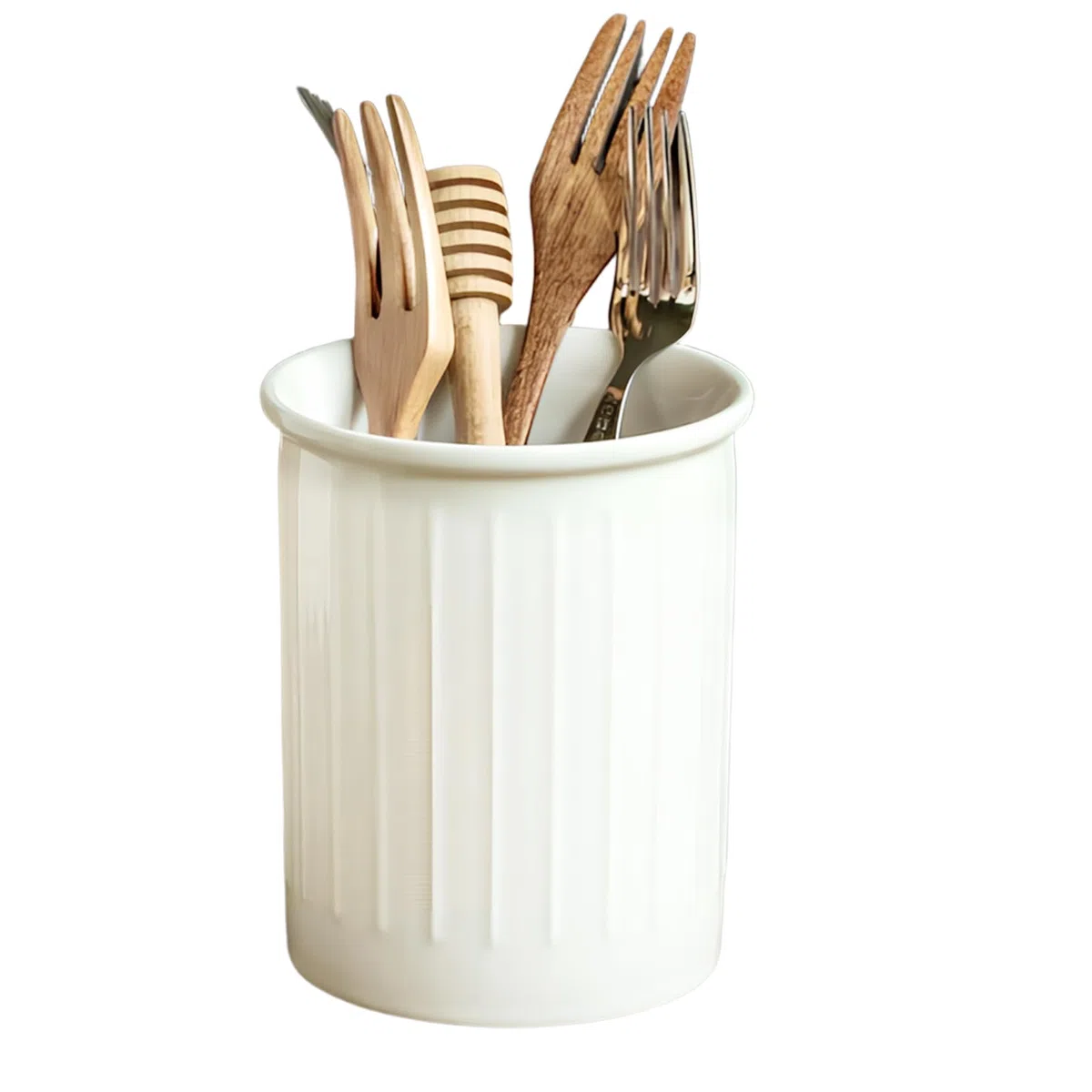 Bote Utensilios Cocina Bote para Utensilios Soporte para Utensilios de Cocina Kitchen Utensilhalter Porta Utensilios de Cerámica Porta Cucharas de Cocina para Encimera Cocina, Blanco
