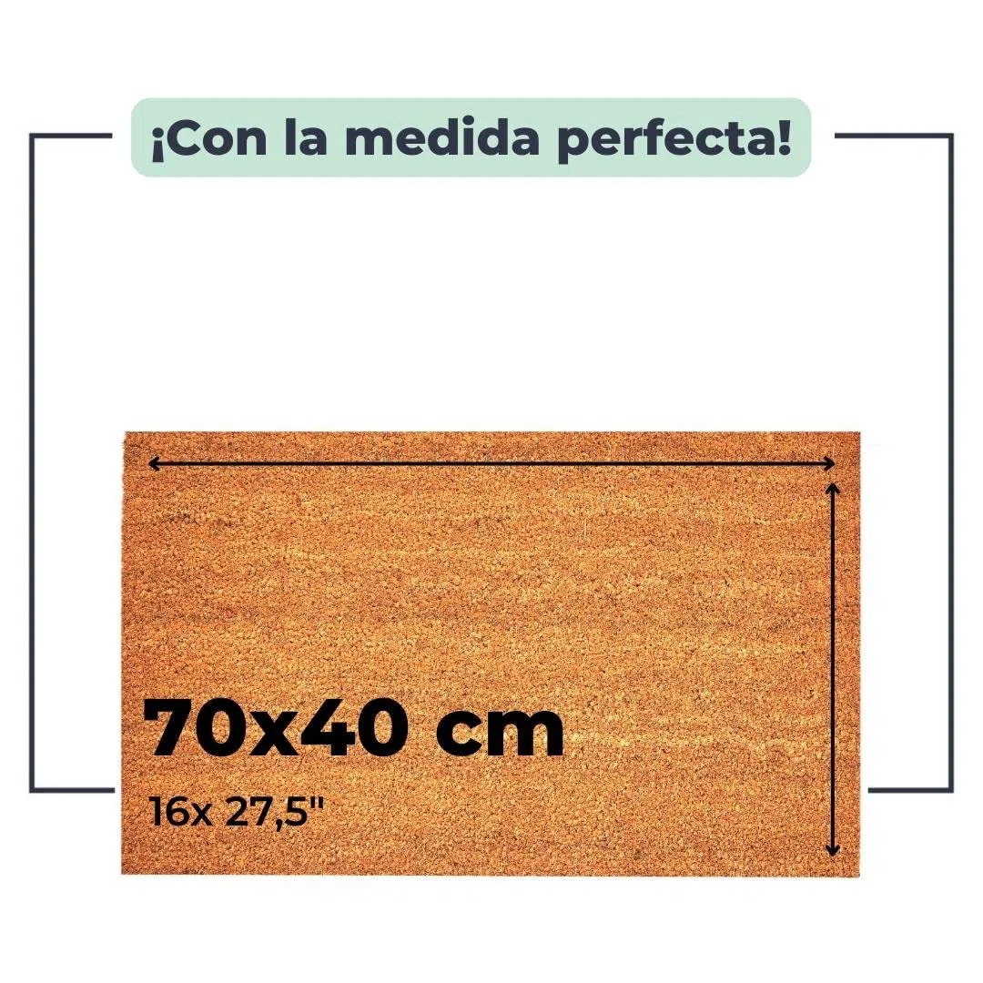 Felpudo Personalizado para la Entrada a Casa | Personaliza tu Felpudo con tu Familia y Mascotas | 70 x 40 cm | Felpudos Originales y Divertidos en 100% Fibra de Coco | Pareja + Perro