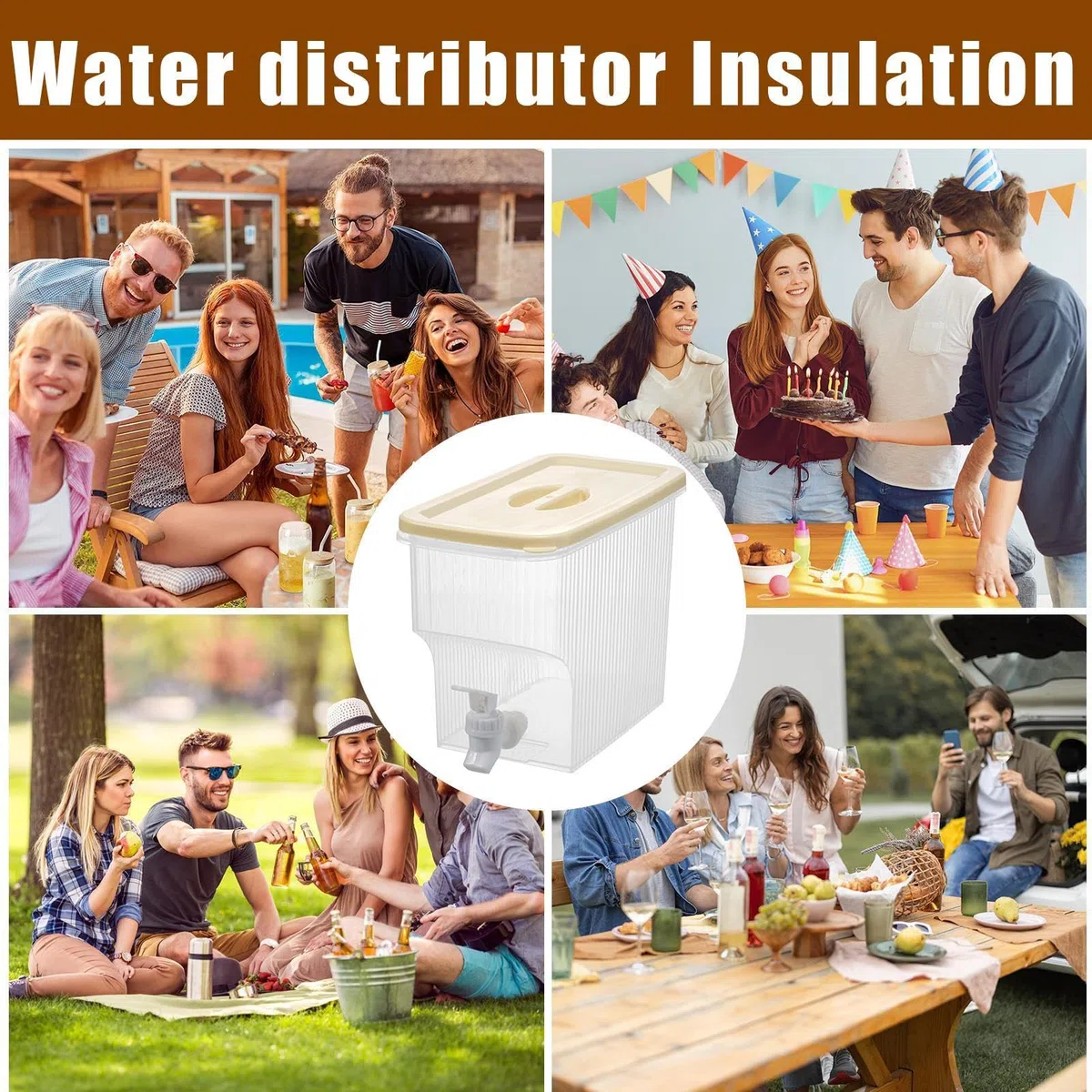 Dispensador De Bebidas - Robusto Contenedor De Vidrio, Transparente Portátil | Fiestas Picnic Un Gran Dispensador De Bebidas Con Tapa Para Limonada, Té Lacado, Cócteles Al Aire Libre O