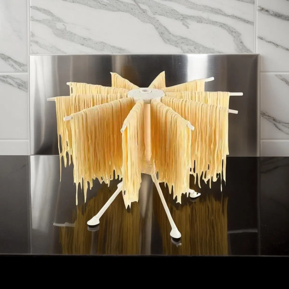 Soporte para secar fideos – Soporte para pasta | Colgador de fideos | Soporte plegable para espagueti con 10 brazos | Soporte de secado para espaguetis frescos | Árbol de secado de pasta