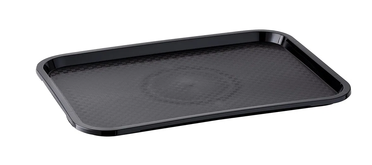 APS Bandeja de Comida rápida, inastillable y Apta para lavavajillas, Fabricada en Alemania, 45 x 35,5 cm, Altura 2 cm, Color Negro