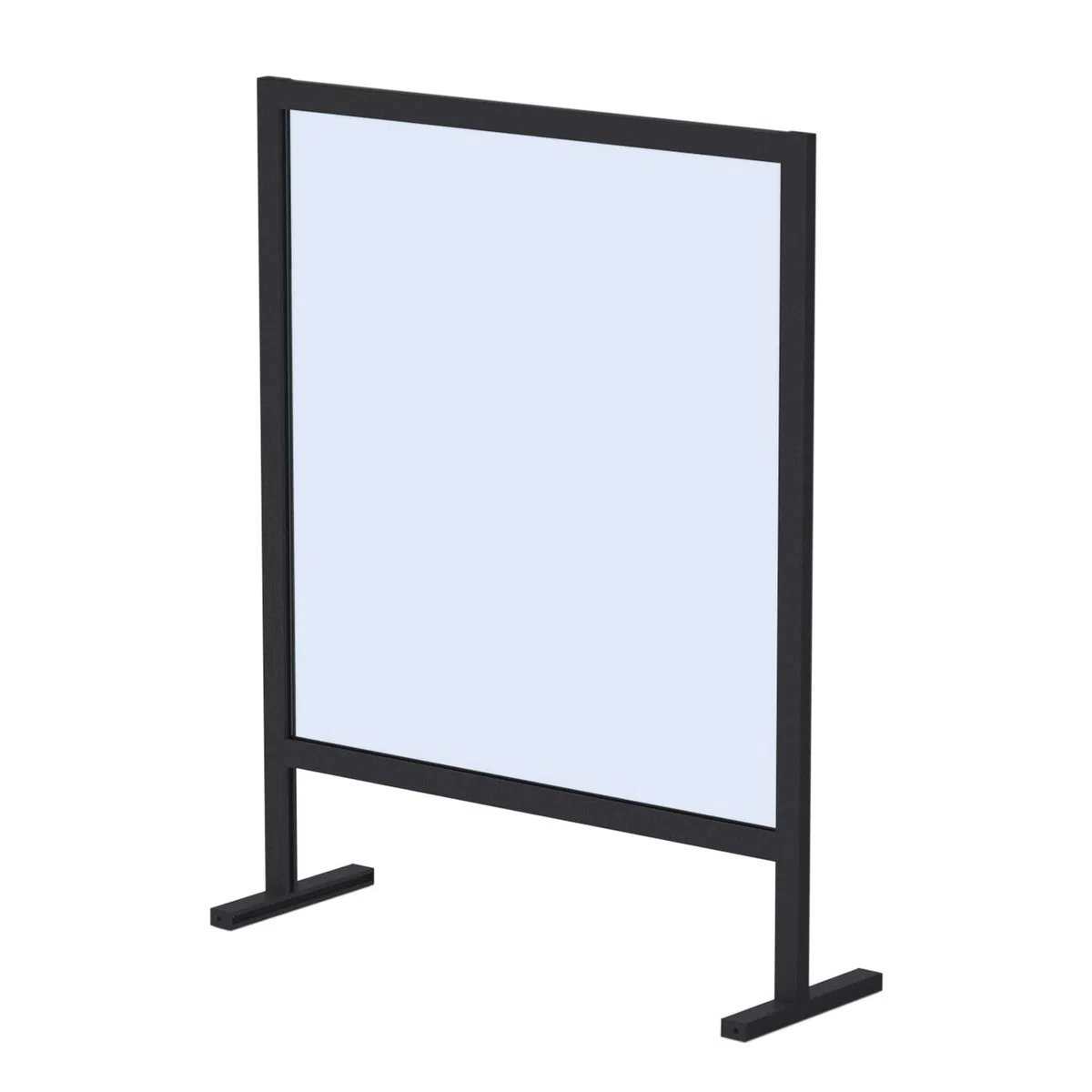 Mampara Protector Mostrador Metacrilato Portátil, Aluminio Negro, 92,5x72,5 cm
