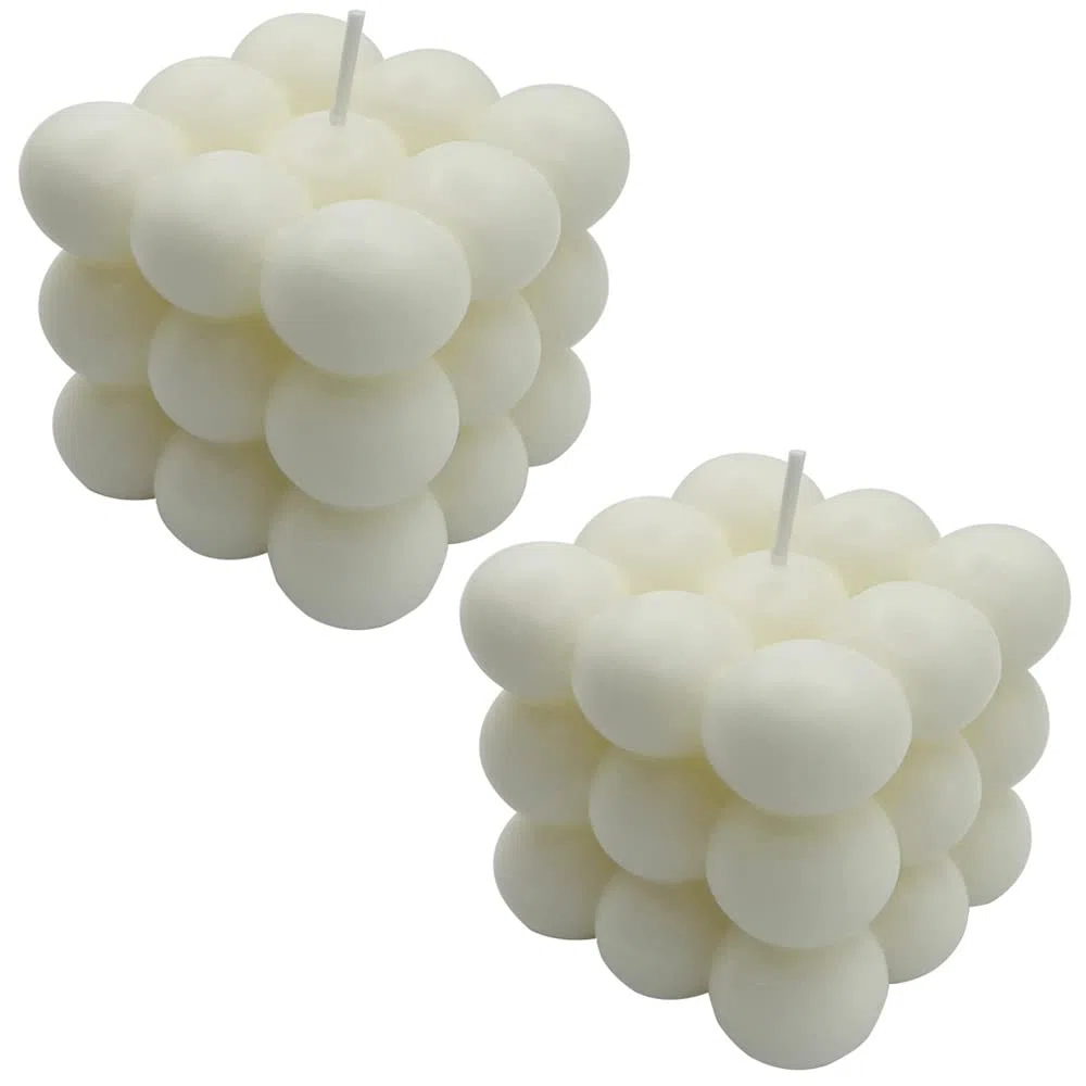 2Pcs velas de cera de abeja de soja, natural y aromática Bubble Candle, hechas a mano