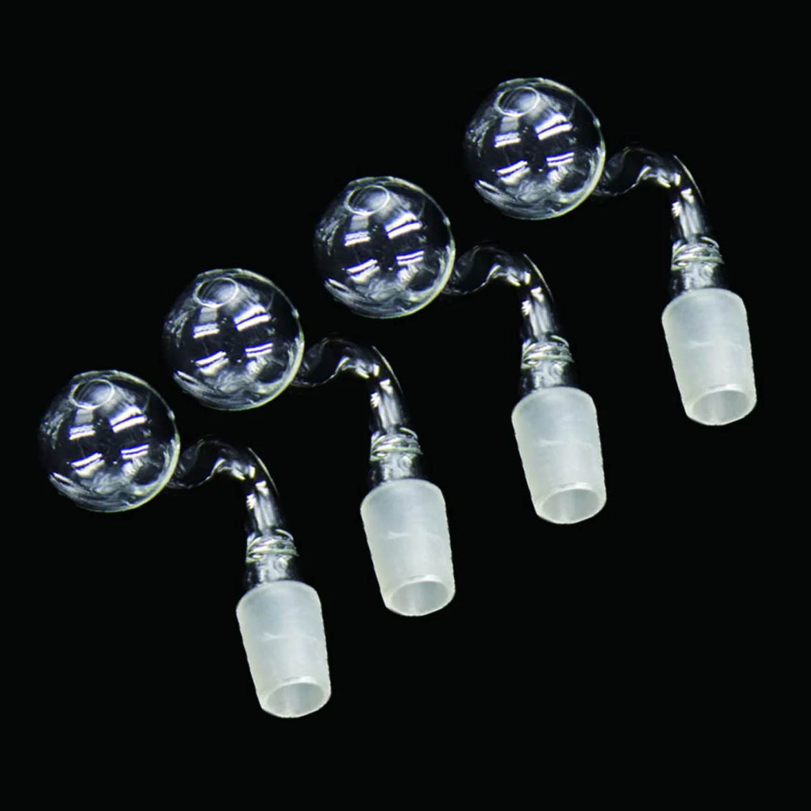 Quemador de Aceite de Vidrio de 14 mm, Pipas de Agua, Grueso Transparente para Plataformas petroleras, Cuencos Grandes Gruesos para Fumar (4 Piezas)