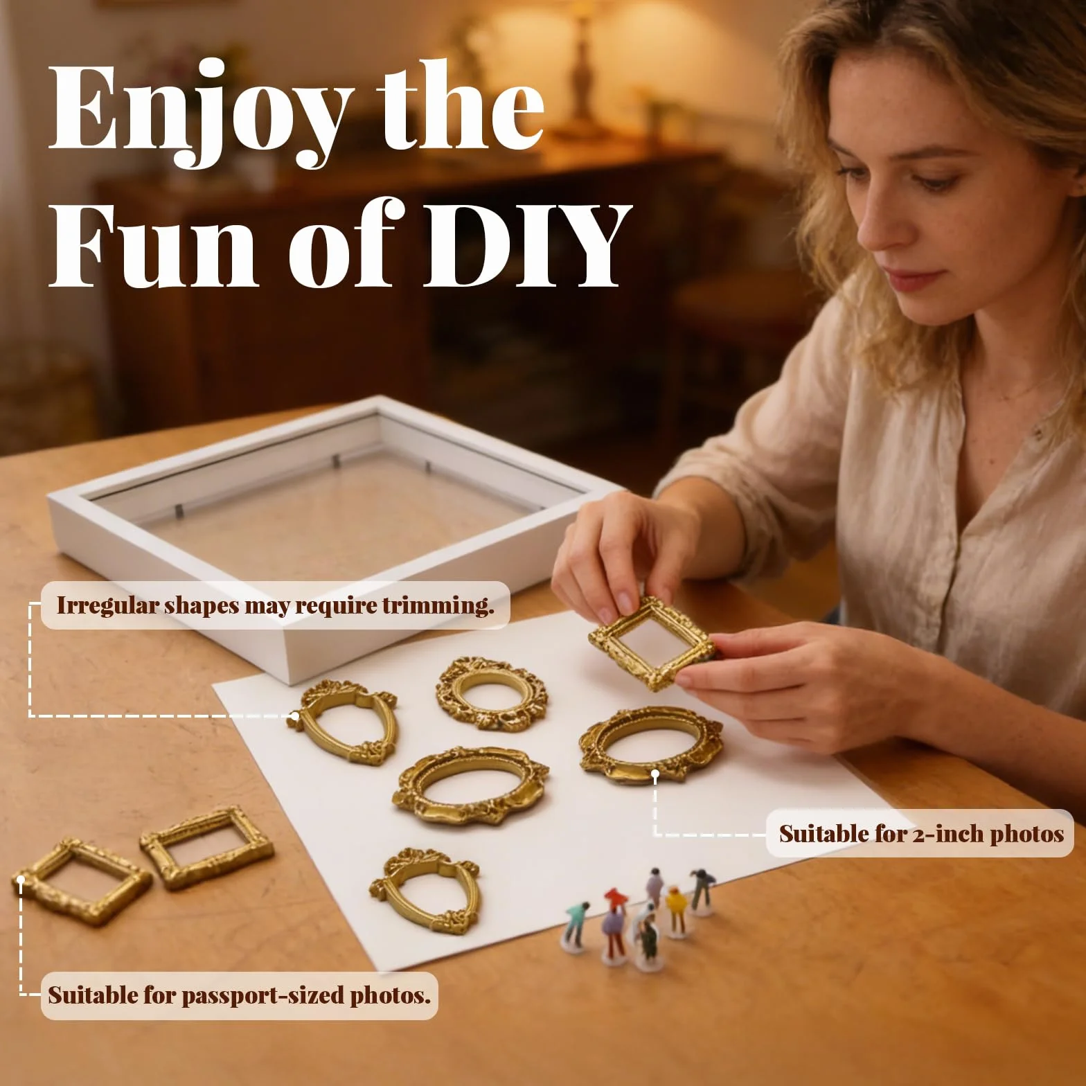 Yizhet Scatola Porta Oggetti per Ricordi, Kit FAI da Te Museo in Miniatura con Luci LED e Figure in Resina, Cornice Decorativa da Parete per Camera da Letto, Soggiorno, Idee Regalo Anniversario
