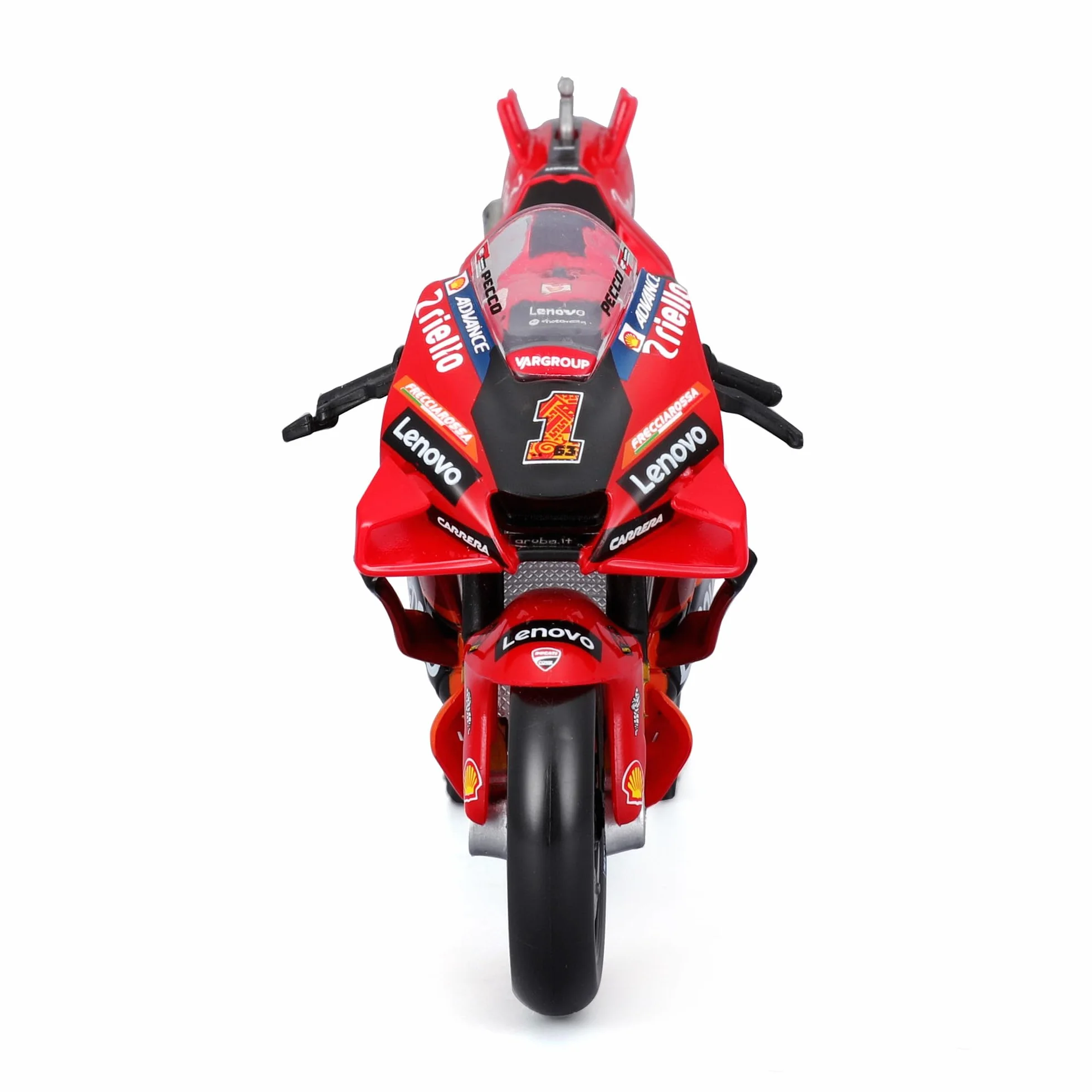 Maisto - Ducati Lenovo Team 2023 Bagnaia #1 - Maqueta Realista de Moto a Escala 1:18, Licencia Oficial Ducati, Edad Recomendada 3+ años