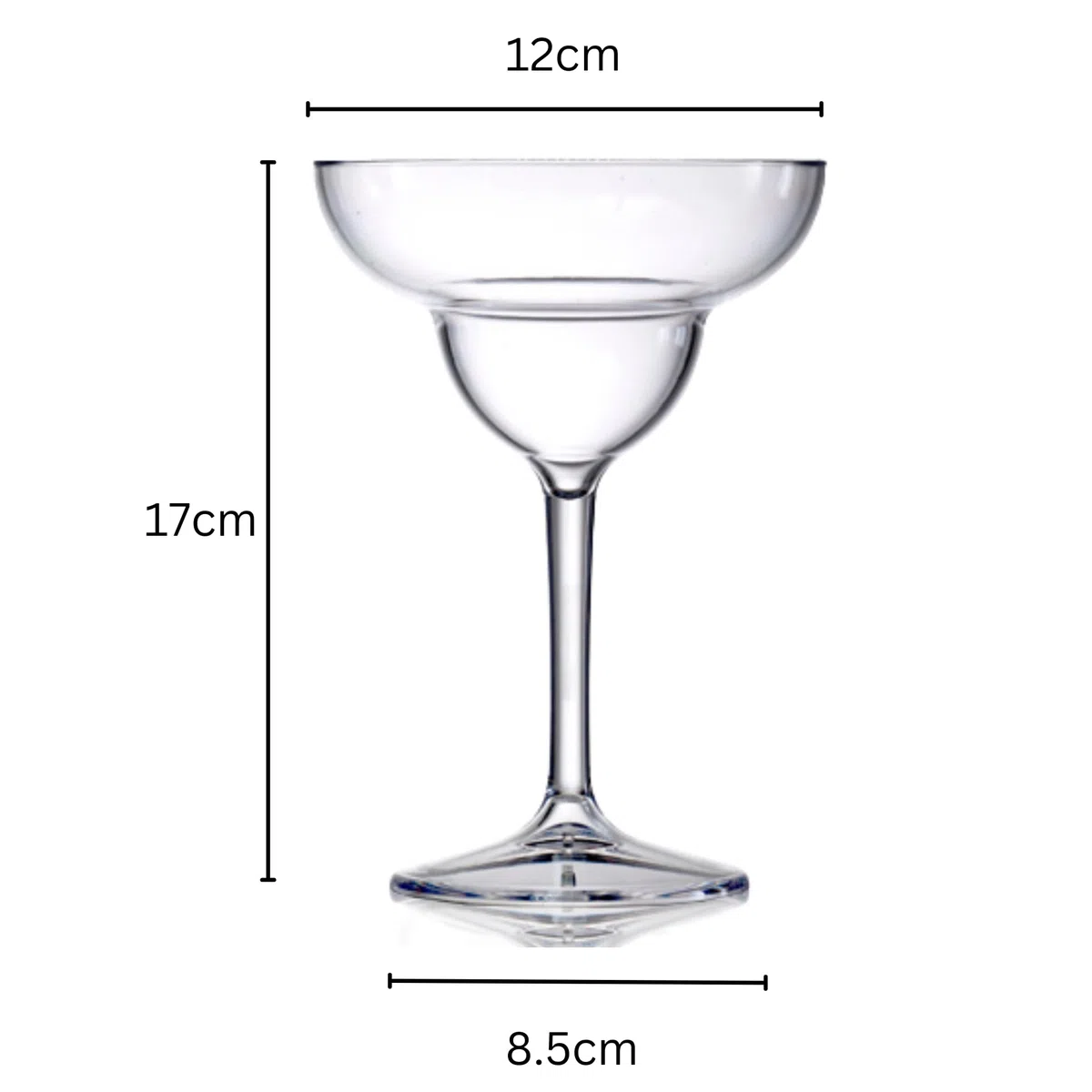 AIOS Vaso de cóctel irrompible de policarbonato para margarita. Capacidad: 355 ml.