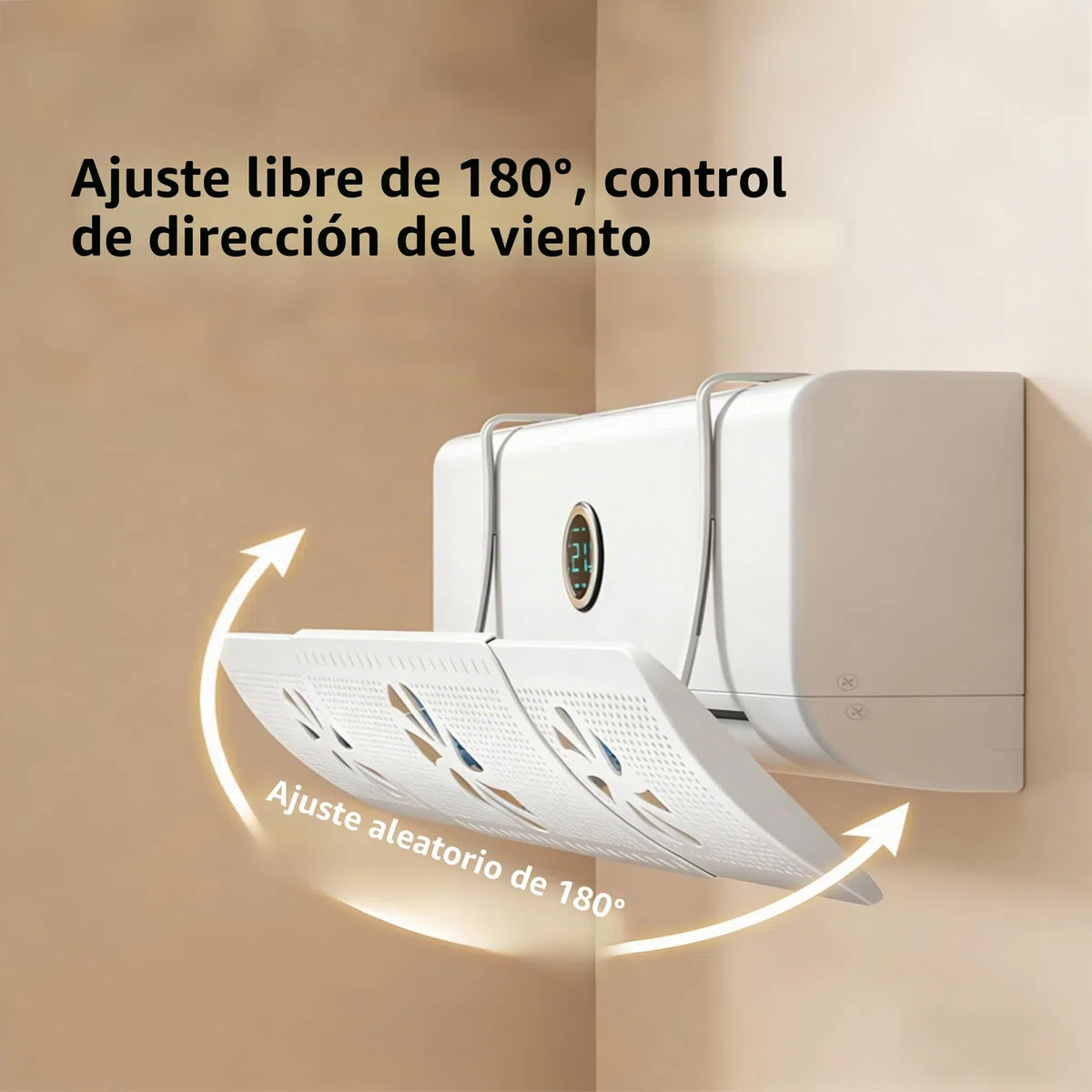 Deflector Aire Acondicionado Universal Ajustable 52-86cm, Anti-corriente Directa, Instalación Sin Herramientas, para Aire Acondicionado de Pared, Dormitorio Salón Oficina