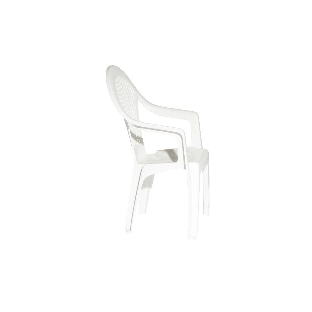 Fun Star Silla monobloque apilable con Respaldo Alto, Made in Italy, 58 x 56 x 94 cm, Color Blanco