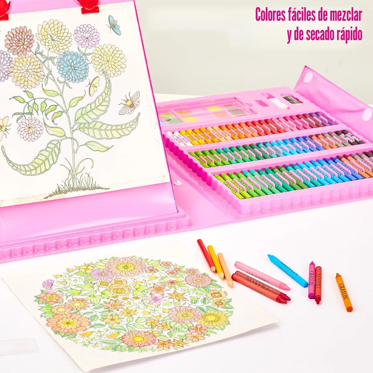 KINSPORY 290 piezas Maletin Pinturas para Niños, Juegos de Dibujo, Pinturas para Niños, Lapices de Dibujo, Caballete Pintura