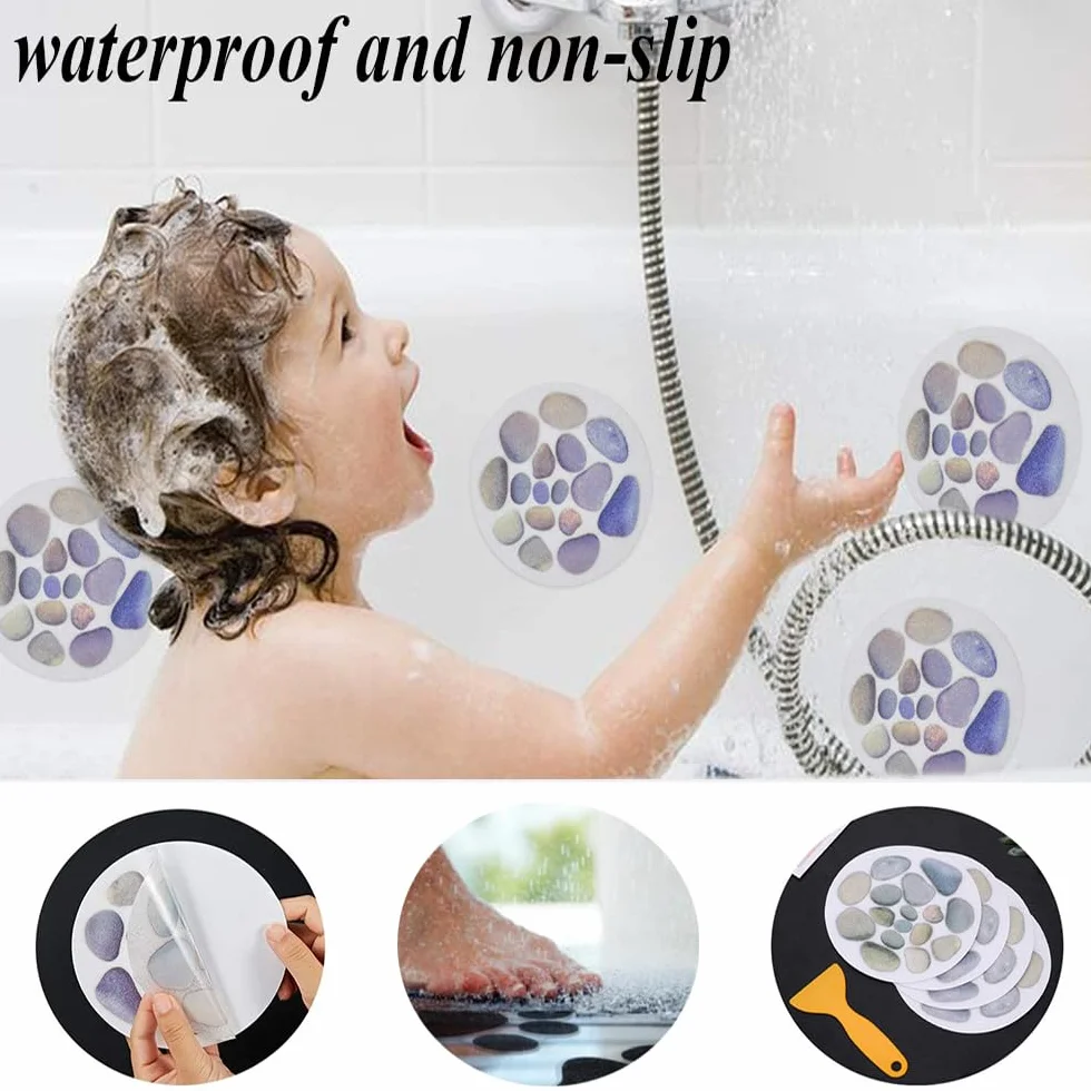 12 Pieza Pegatinas Antideslizantes Para Bañera, Pegatinas De Ducha Para Bañera, Adhesivos Antideslizantes Para Ducha, Adhesivo Antideslizante Premium Bañera para cuarto de ducha, Suelo, escaleras