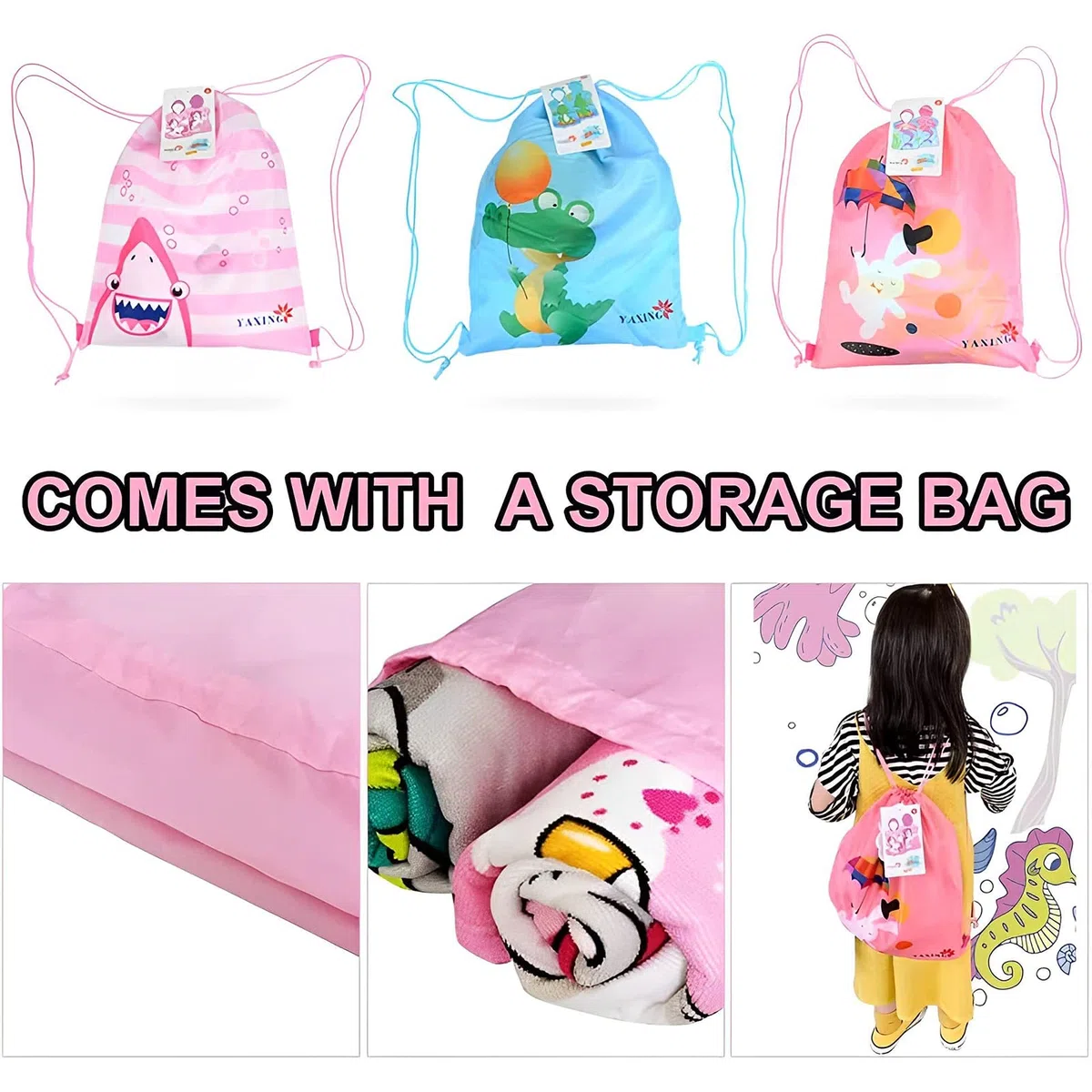 Toalla de Baño con Capucha de Niños, Toalla de Playa de Microfibra Poncho Toalla Ultra Suave y Extra Grande para niñas y niños de 6 a 14 Años