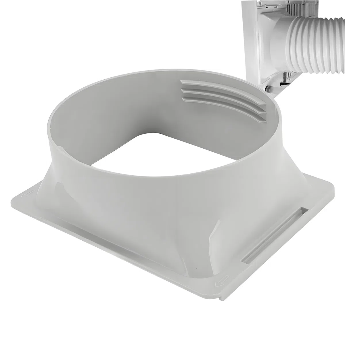 Adaptador Manguera Escape Aire Acondicionado 15cm 5.9 Pulgadas - Conector Cuadrado a Redondo para A/C Portátil Rosca Universal Ventana (Gris)