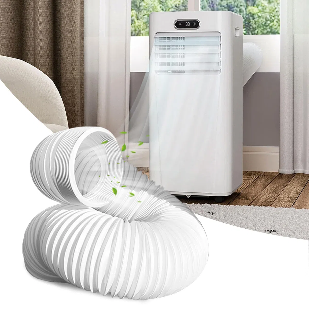 Tubo Aire Acondicionado Portatil, Manguera de Aire Acondicionado con 1,5M de Longitud, 130mm/150mm de Diámetro, Manguera de AC Portátil, para AC/Deshumidificador/Cocina