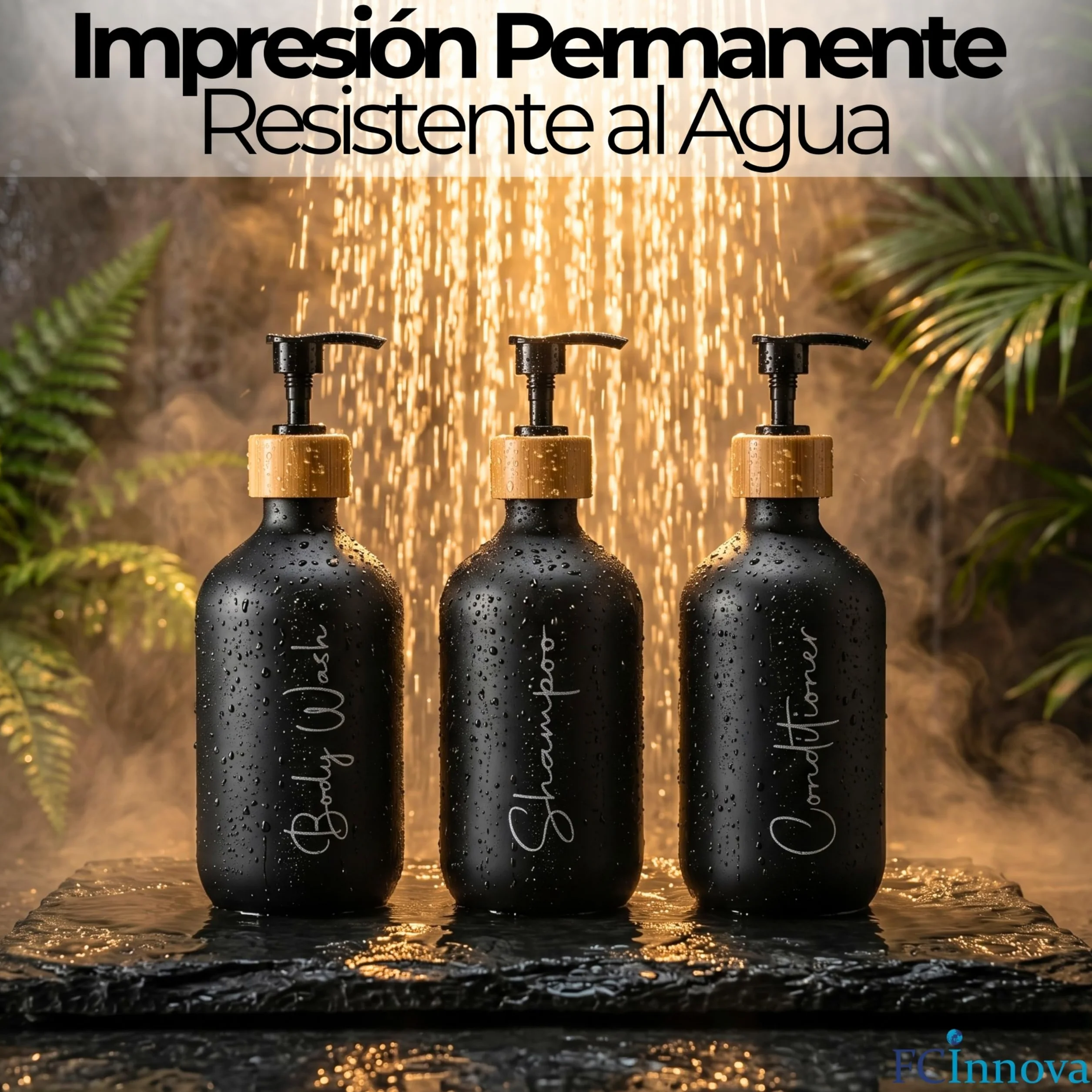 Dispensador Jabon Baño Negro Mate 500ml Set de 3 Botes para Gel y Champu Acondicionador Embudo para Rellenado Este Dosificador Jabon Baño es Elegante practico y mantendra su Ducha ordenada